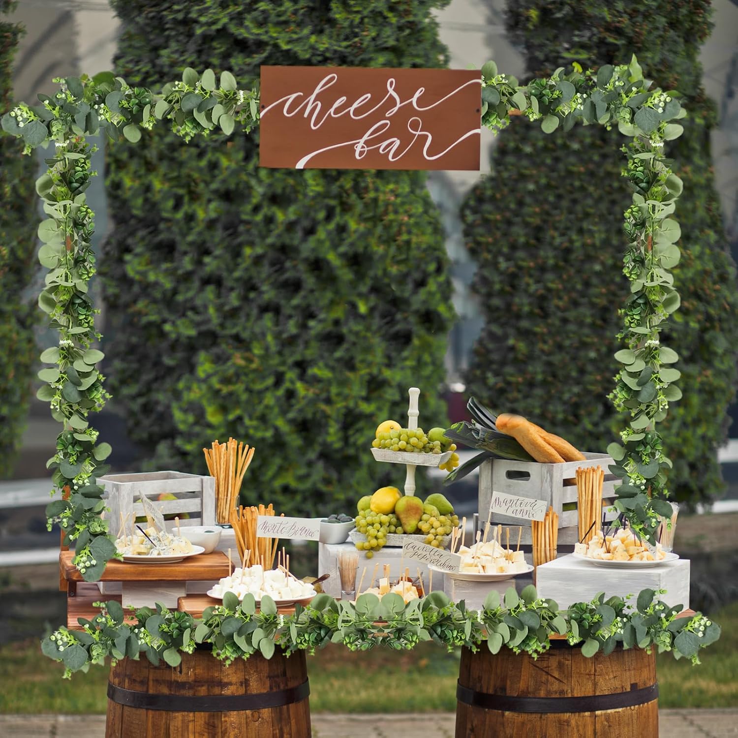 MAKHOT 5.9FT Eucalyptus Garland, Artificial Greenery Garland Flower, Green SpringGarland Wreath Vines Decorations, Fake Silver Dollar Eucalyptus Leaves Vines for Table Home Wedding Mantle Party Decor - Image 8