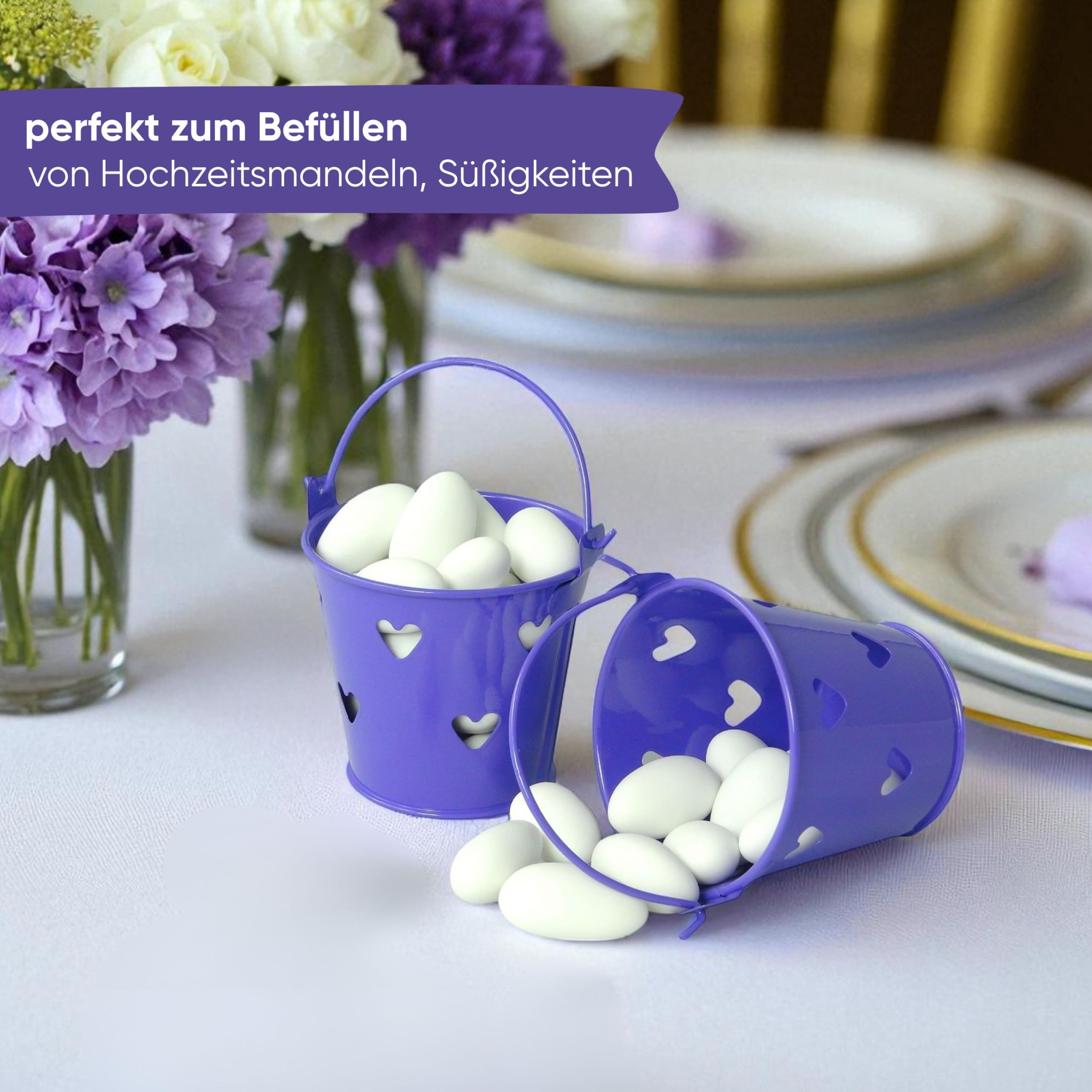 EinsSein Liebeseimer-Set – 10x Weiße Mini-Eimer Als Gastgeschenk Für Hochzeit, Taufe & Mehr