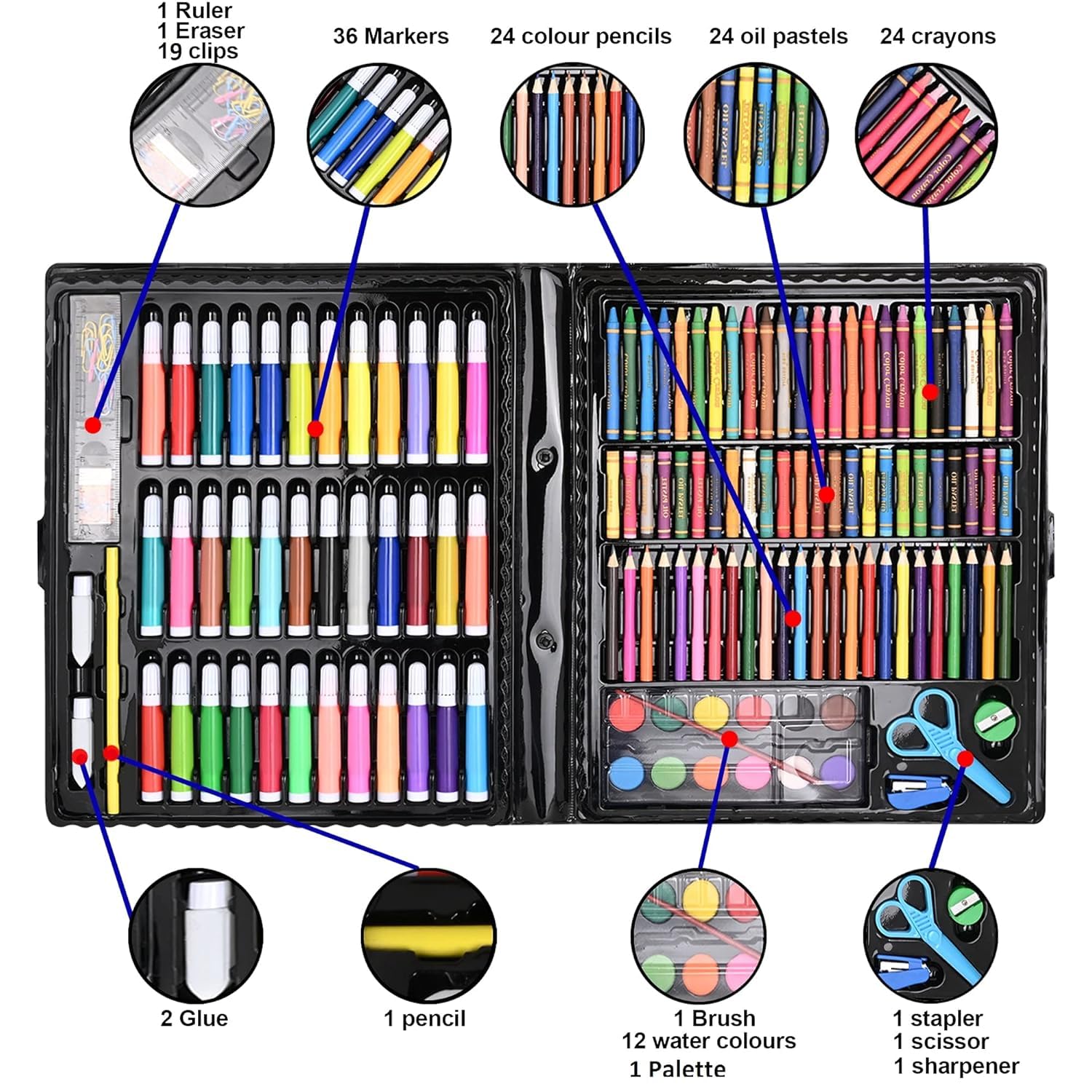Kids Art Set - 150 Pieces Creative Drawing Kit -3