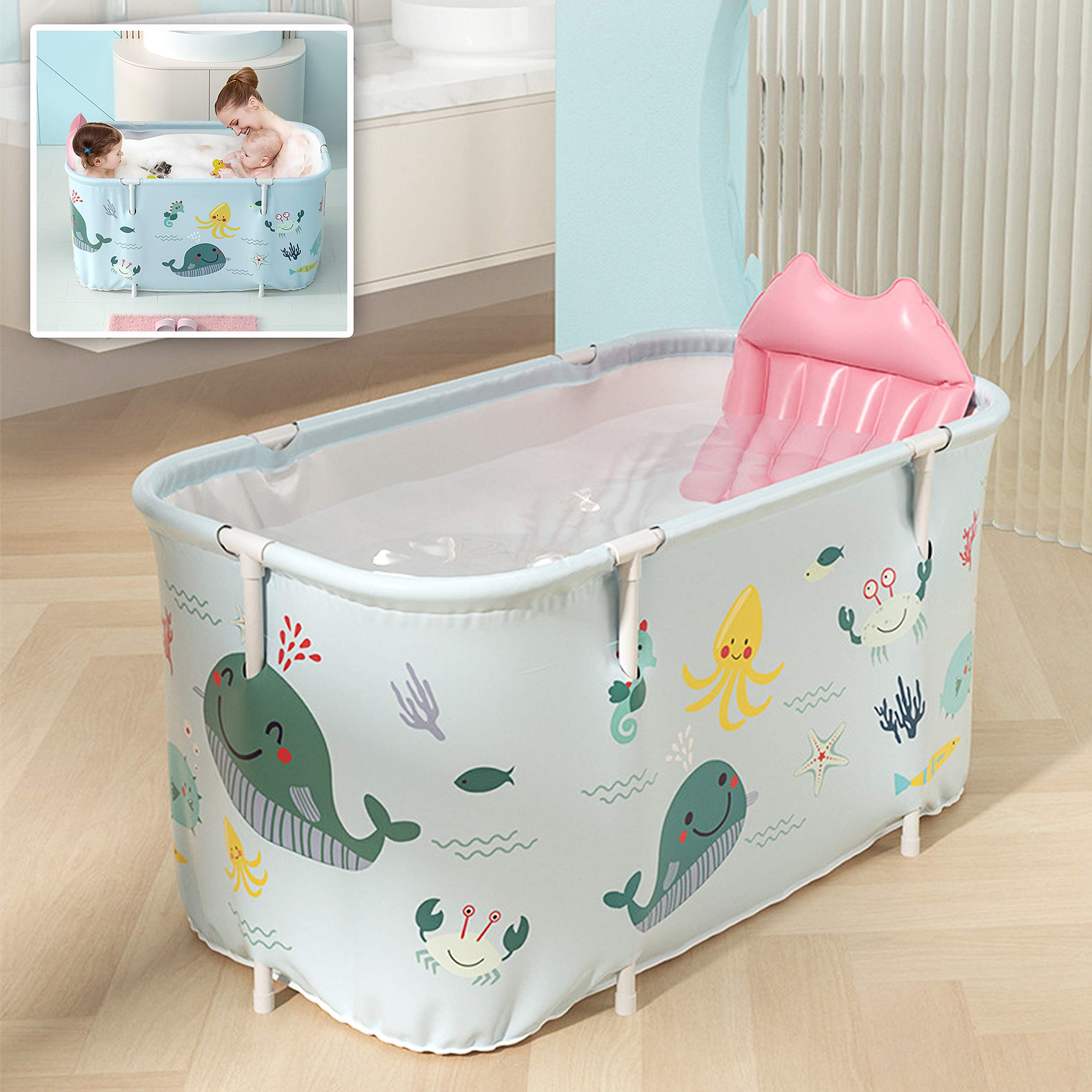 DynaLiving Bathtub Soaking Baths Double Bathtub Spa Bath Tub Non