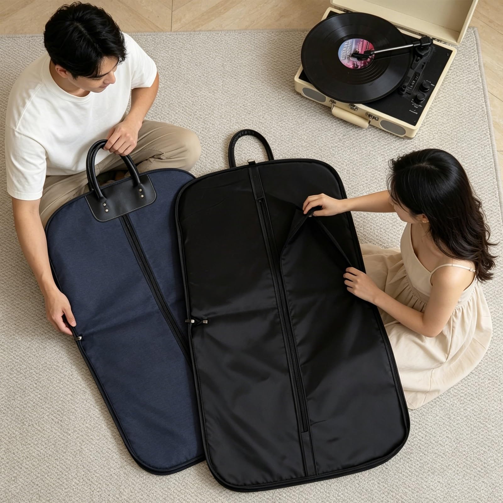 Fundas Traje Bolsas para Guardar Ropa, Fabricadas Tejido Nailon Asa de Transporte, Perfectas para Trajes, Gabardinas Ropa de Gala
