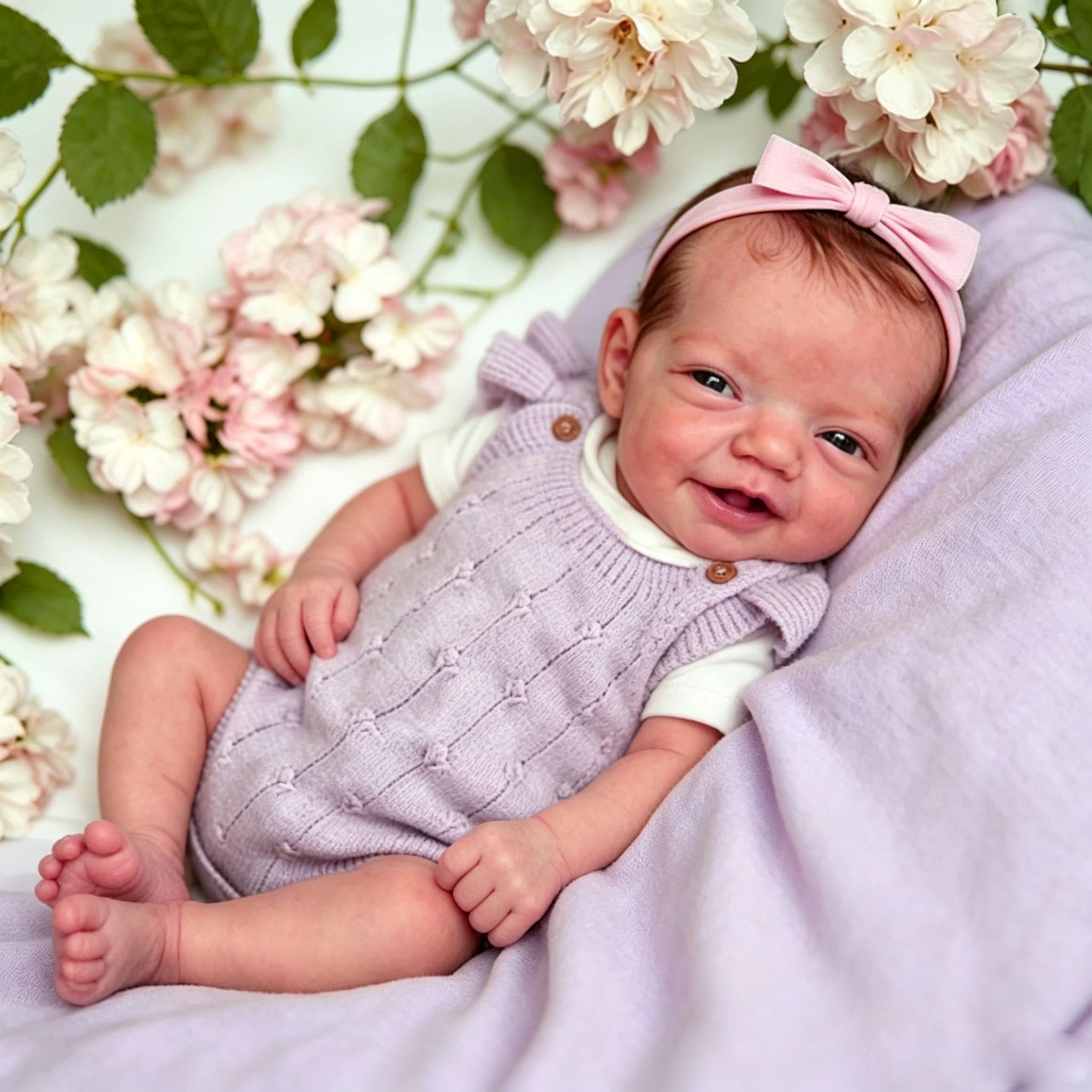 Anano Reborn Baby Vollsilikon Lebensecht, 50CM Reborn Baby Puppe Mädchen Silikon Baby, Reborns Puppen Lebensecht, Babypuppen Wie Echt
