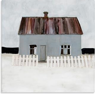 Stupell Industries Rustic Winter Beach House, 24 x 24 Inch Canvas Wall Art