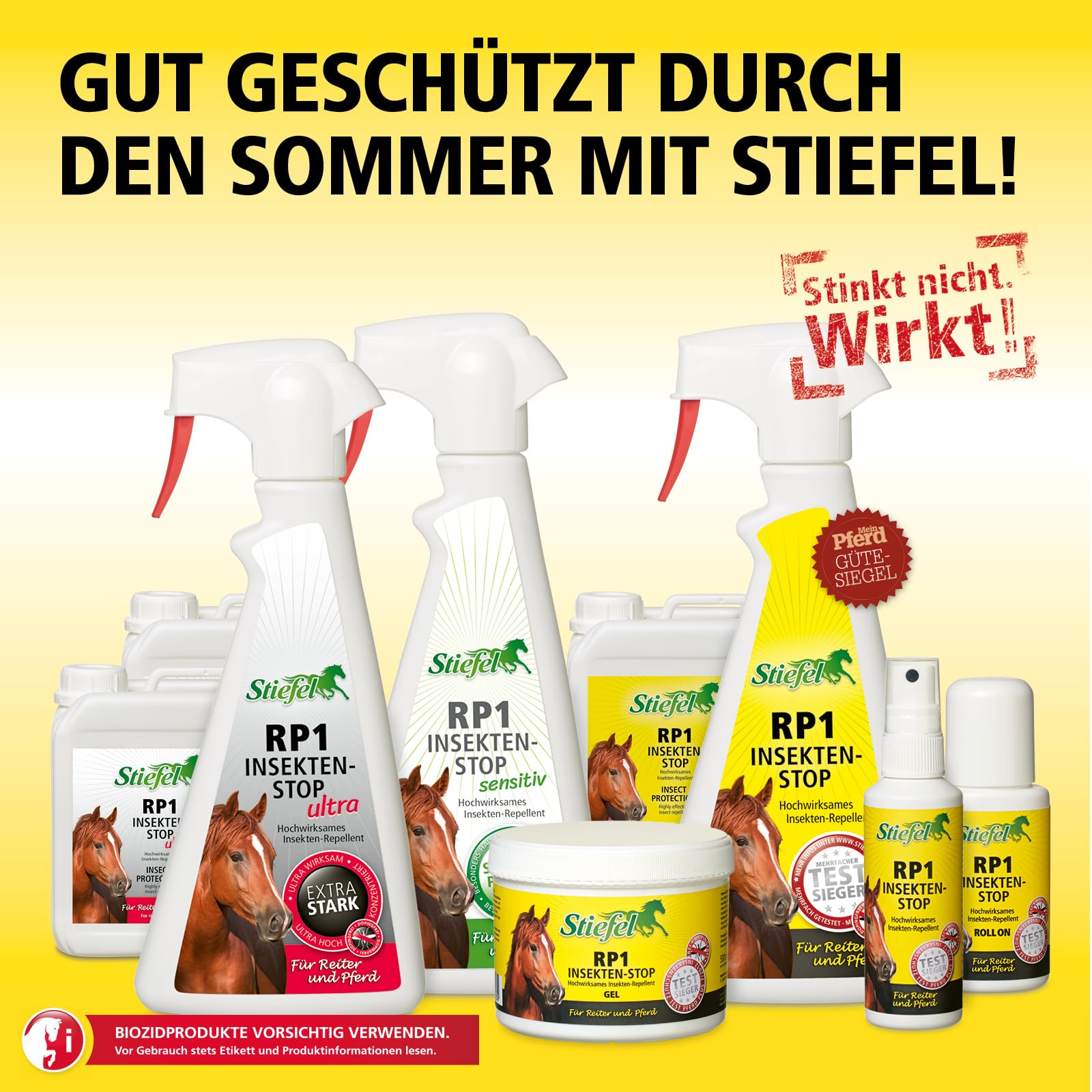 Stiefel RP1 Insetto Stop Gel per Cavalli, Altamente Efficace Repellente per Cavalli e Cavaliere, Quasi inodore, Spray Contro zanzare, Freni, zecche, Diverse Ore di efficacia, 500 ml