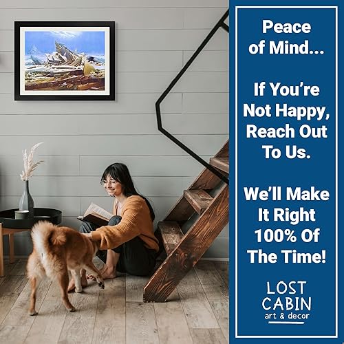 Miniatura 5 de Caspar David Friedrich - Cabaña perdida El mar de hielo  Impresión enmarañada en marco plano negro  Reproducción de pinturas de obras de arte finas