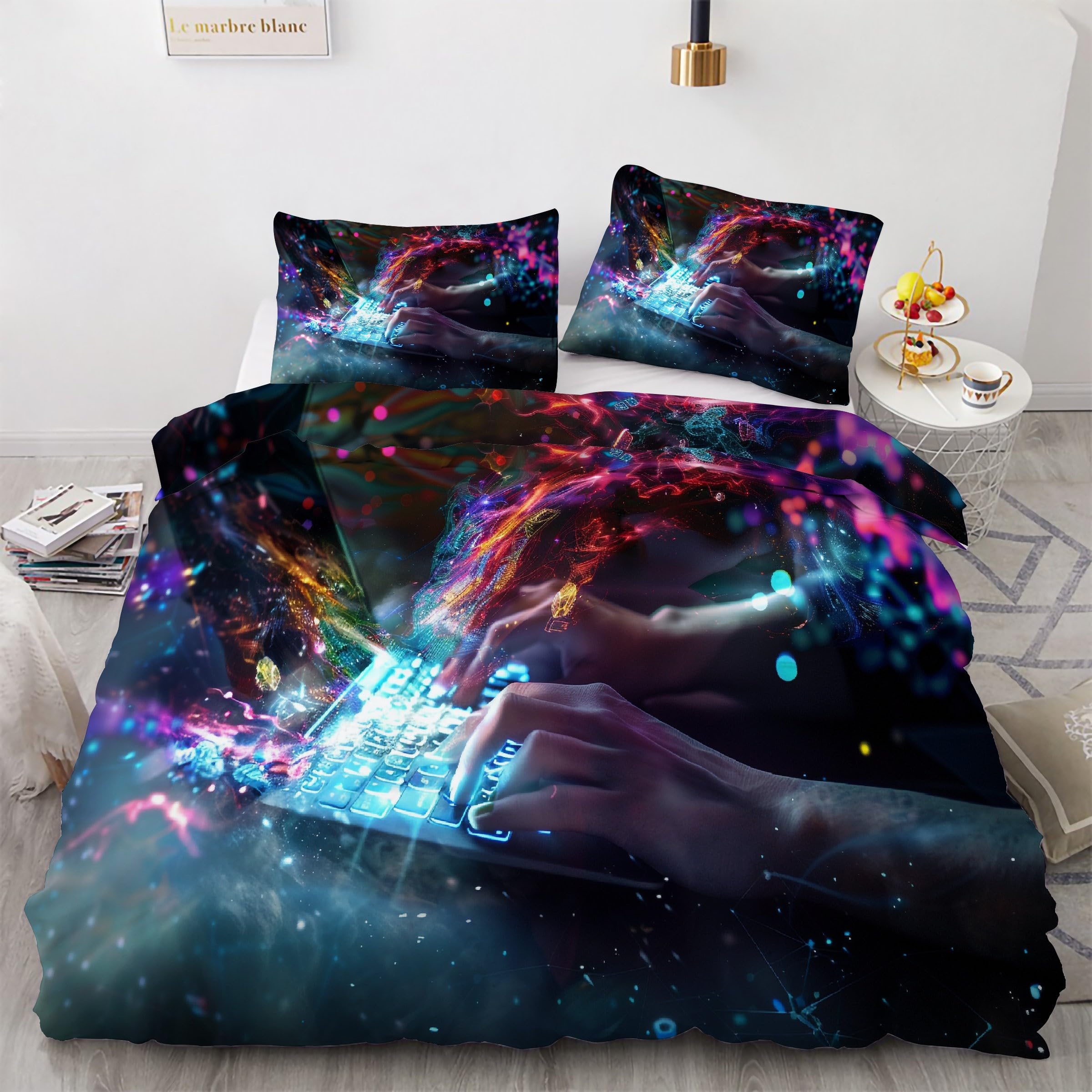 Housse de couette 240x260 science avec zip pour en finir avec la corvée de lit