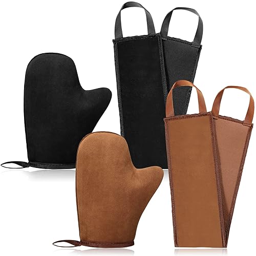 Kit de aplicador de manoplas autobronceadoras de 4 piezas 2 manoplas autobronceadoras sin sol 2 piezas aplicador de espalda suave aplicador de