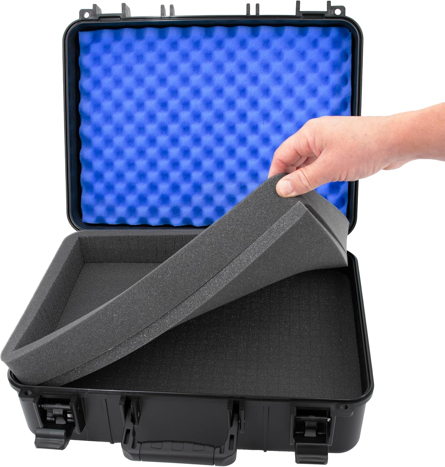 CASEMATIX Wireless Microphone Case for 12 Mics – Customizable Hard Shell Mic Case with Diced Foam – Fits Handheld Wireless Mic Systems – Compatible with Shure, Sennheiser, AKG, Audio Technica