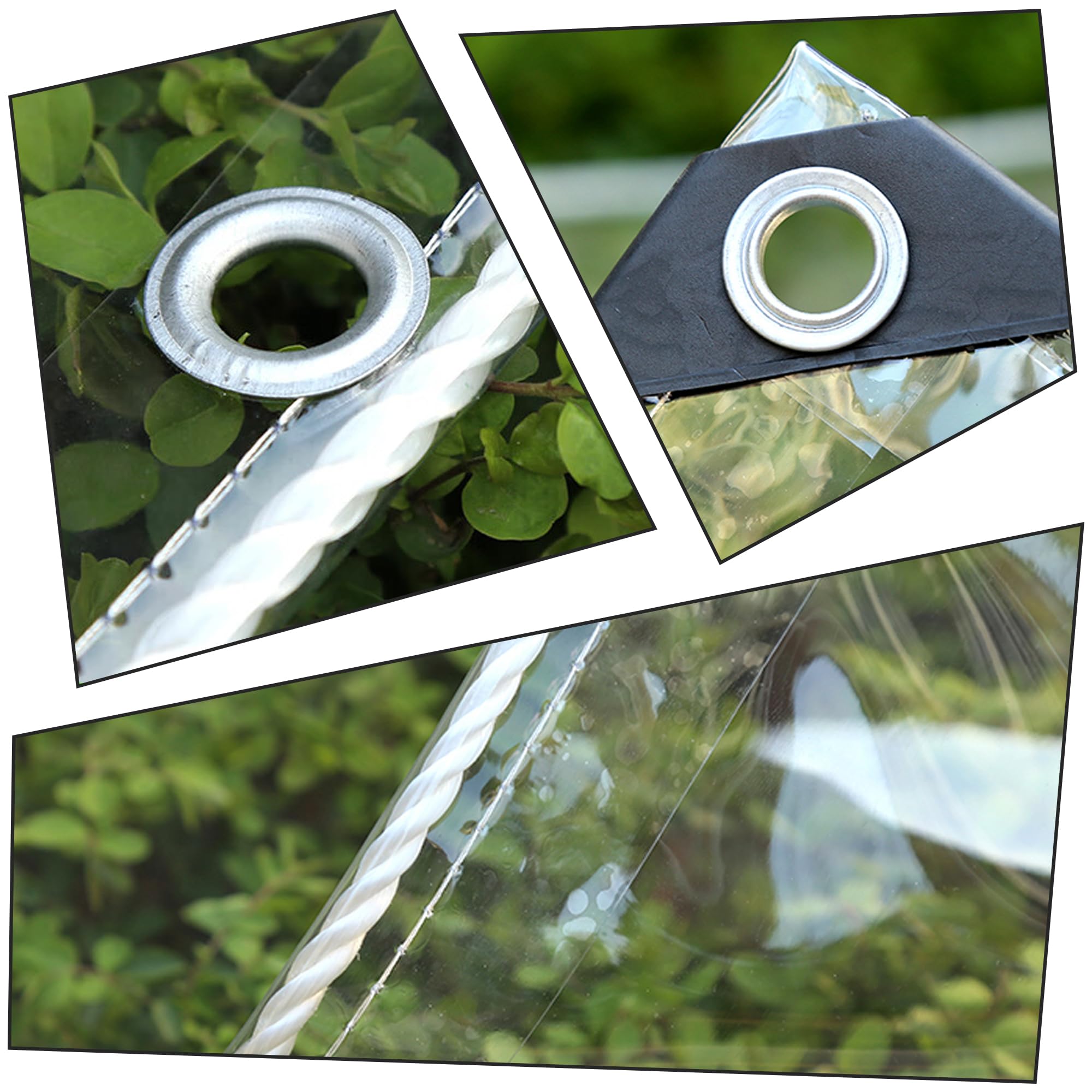 SSFMSF Bâche Transparente avec œillets 0.35mm Epaisse Multifonction PVC Protection Baches Imperméable Résistant à poussière pour Piscine Jardin Voiture Mobilier Terrasse. (H:2m * W:4m | 400g/m²)