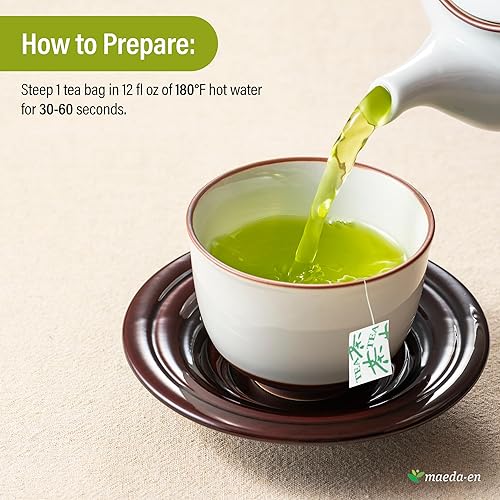 Miniatura 5 de MAEDA-EN NAKED GREEN Organic Sen-cha con matcha, 12 bolsitas de té bebidas calientes o frías, té verde, té verde, origen japonés, envueltas