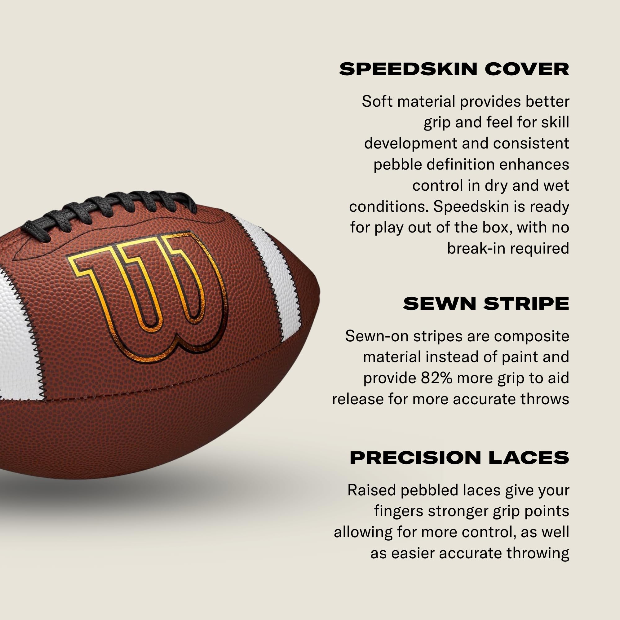 WILSON GST SpeedSkin Footballs - Brown