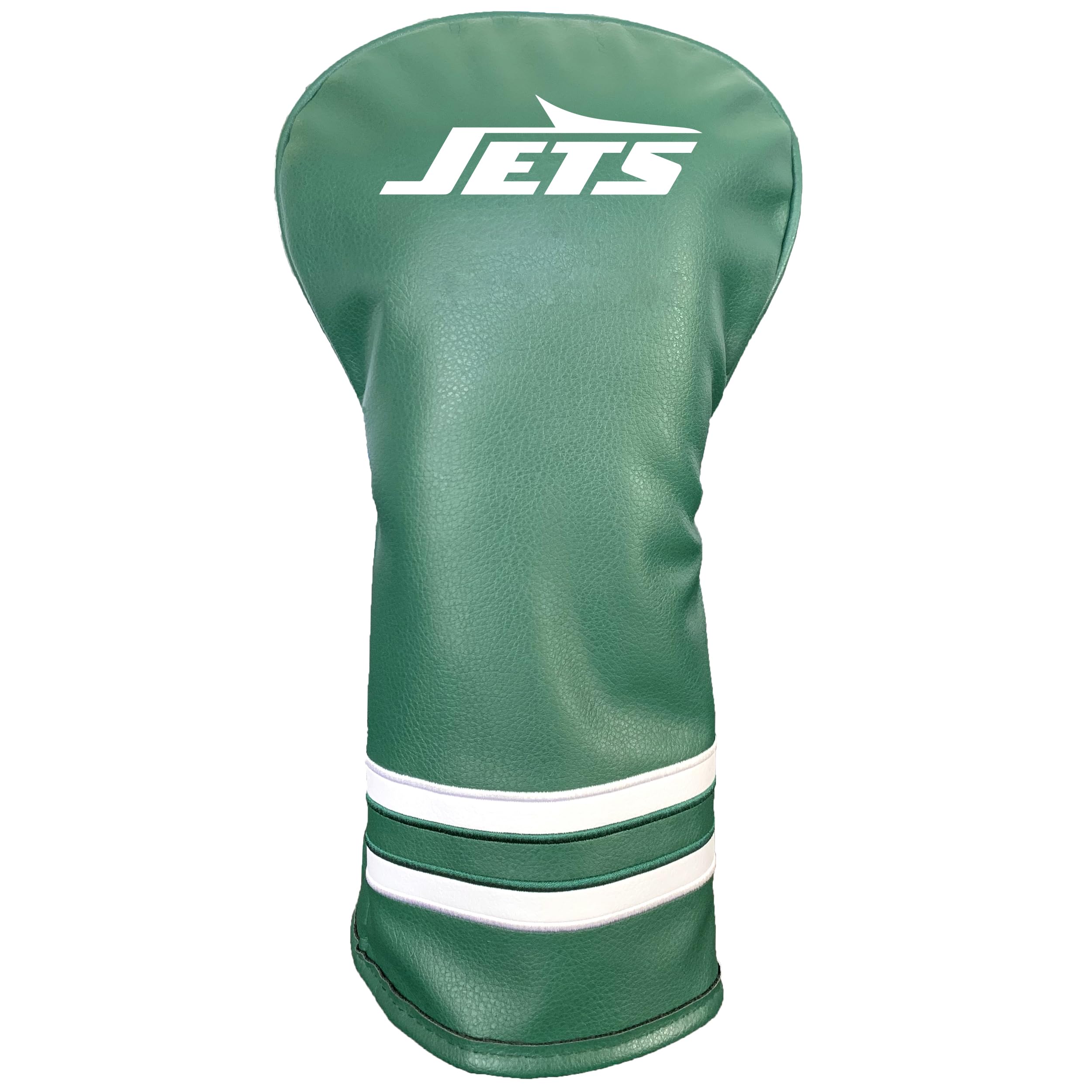 Team Golf NFL New York Jets Vintage Driver Headcover - Printed Team Golf NFL Vintage Driver Golf Club Headcover, Form Fitting Design, Retro Design with Fleece Lining for Extra Club Protection