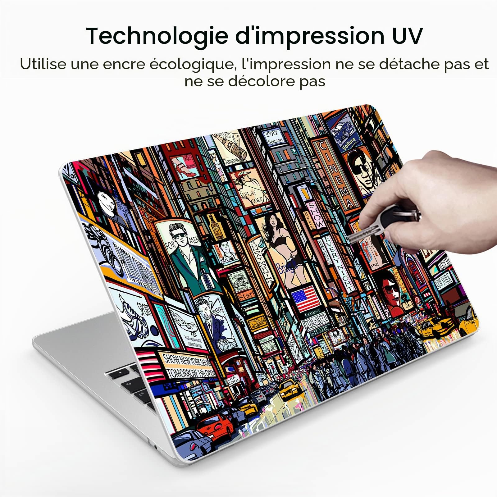 Étui pour MacBook Air 15,3 Pouces，Versions 2025-2023 (modèle: MacBook Air 15 A3241 M4 A3114 M3 A2941 M2 Chip), Coque Rigide avec Housse de Clavier,City Graffiti -7