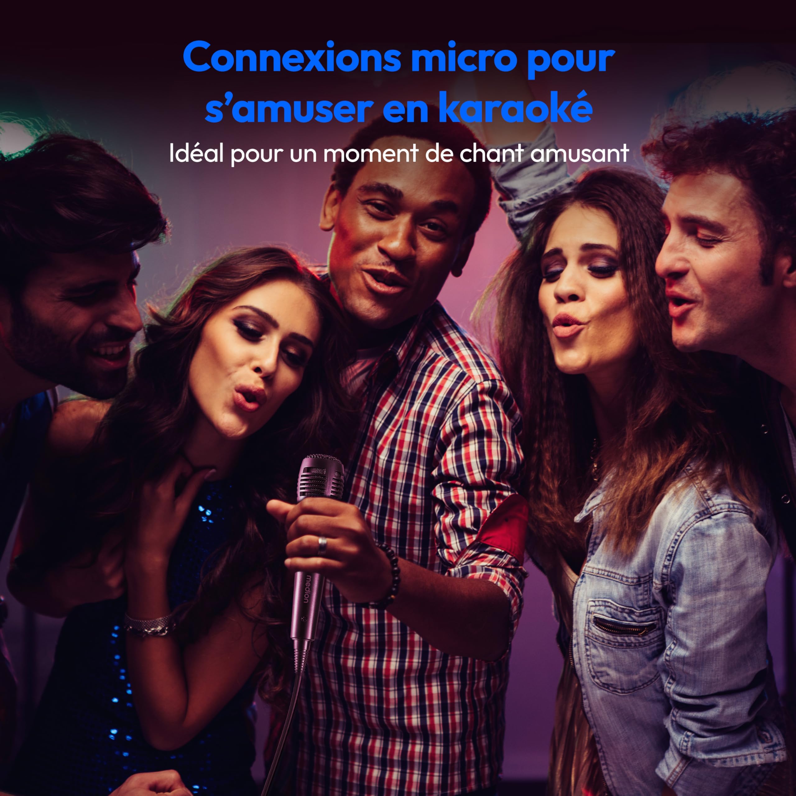 MEDION PE-1 Pure Enceinte Portable de soirée (Enceinte Bluetooth, Partybox avec Batterie, Enceinte avec Micro, Karaoke Adulte, Jeu de lumières, 26 Heures d'autonomie, AUX, USB, Radio, MD 400000)