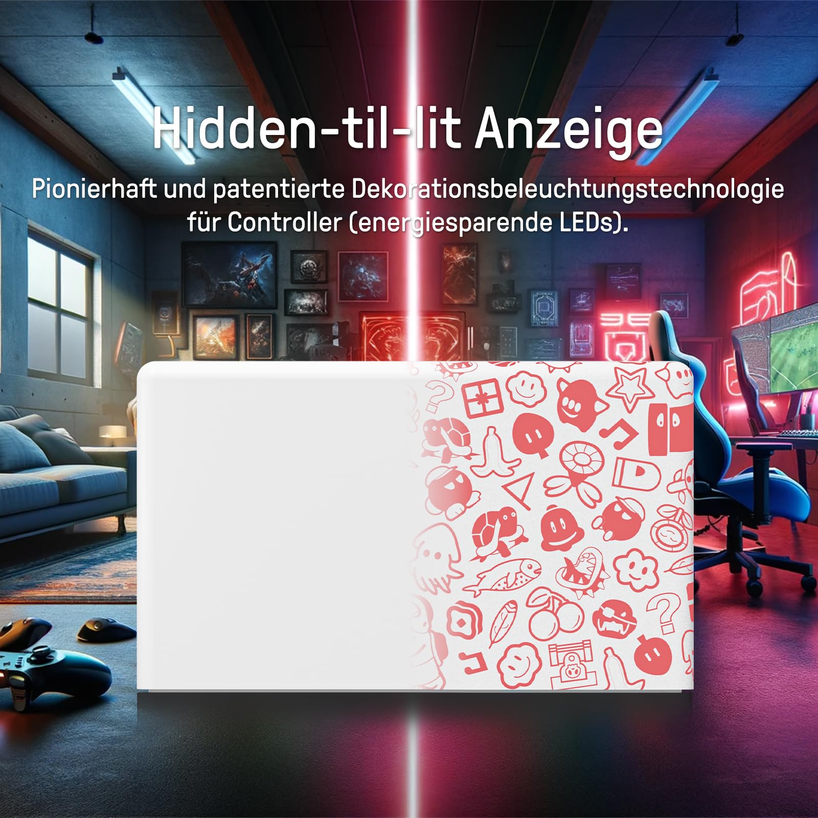 Switch Dockingstation mit Joypad-Ladegerät, 1080P HDMI, multifunktionale Ladestation, 7 LED Farben/USB 3.0 Anschlüsse, Weiß