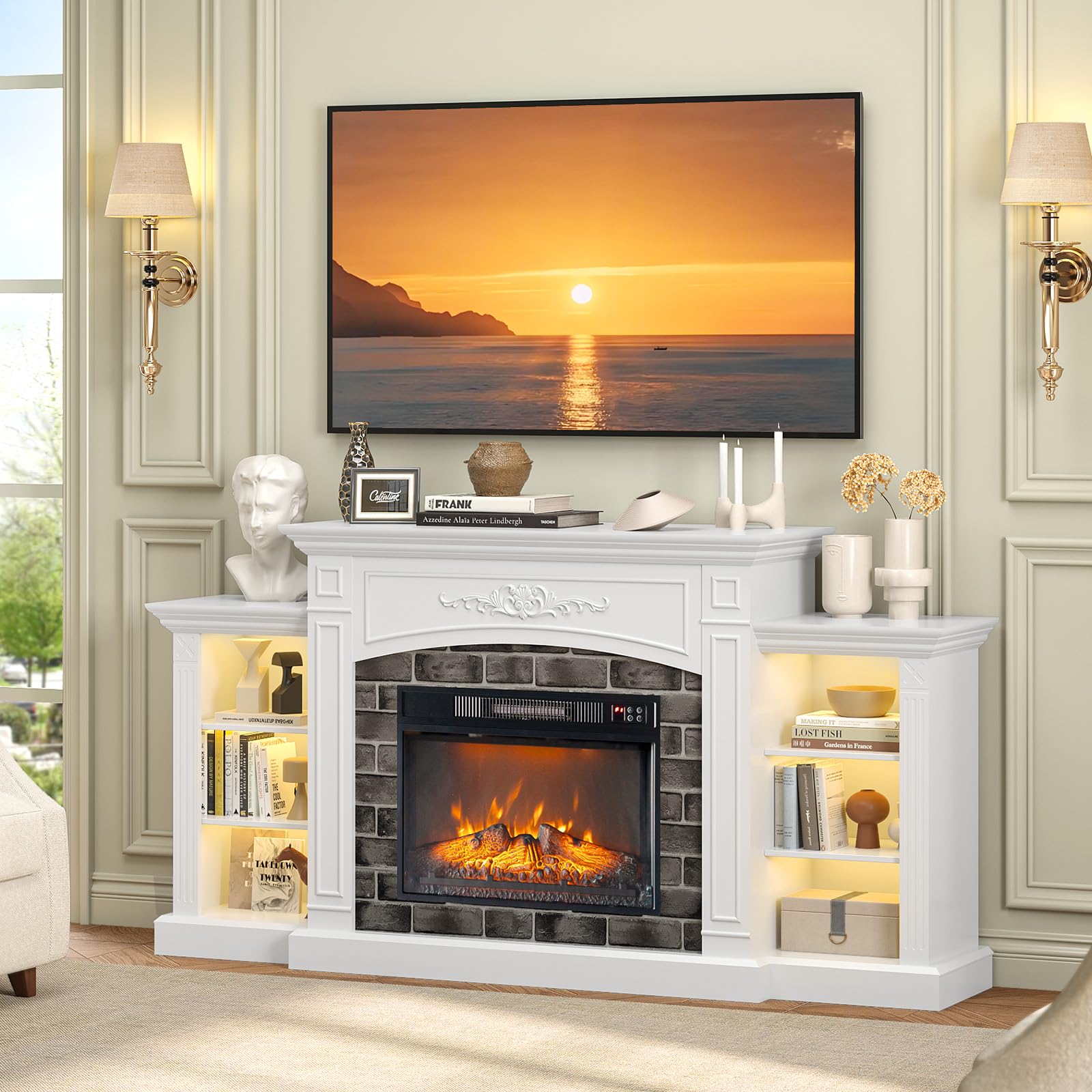 Amazon.com: VINGLI 70'' Fireplace TV Stand for up to 80 inch TVs