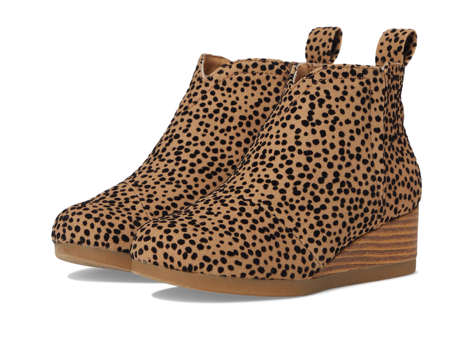 TOMS Youth Girl's Clare Ankle Boot, Toffee Flocked Mini Cheetah, 11.5 UK