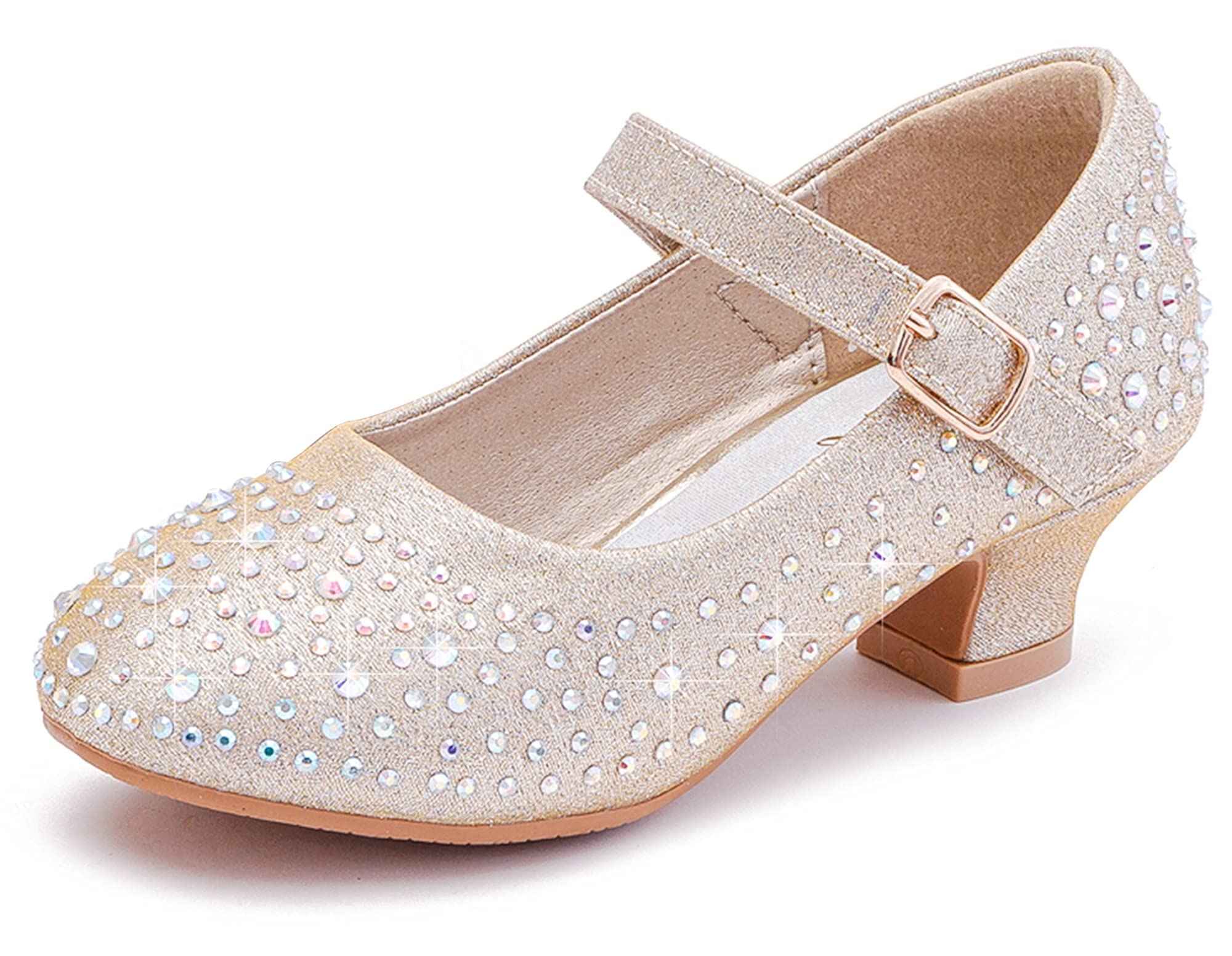 Walofou Flower Girls Dress Shoes Wedding Party Heel Mary Jane Princess Shoes Flats for Kid Toddler