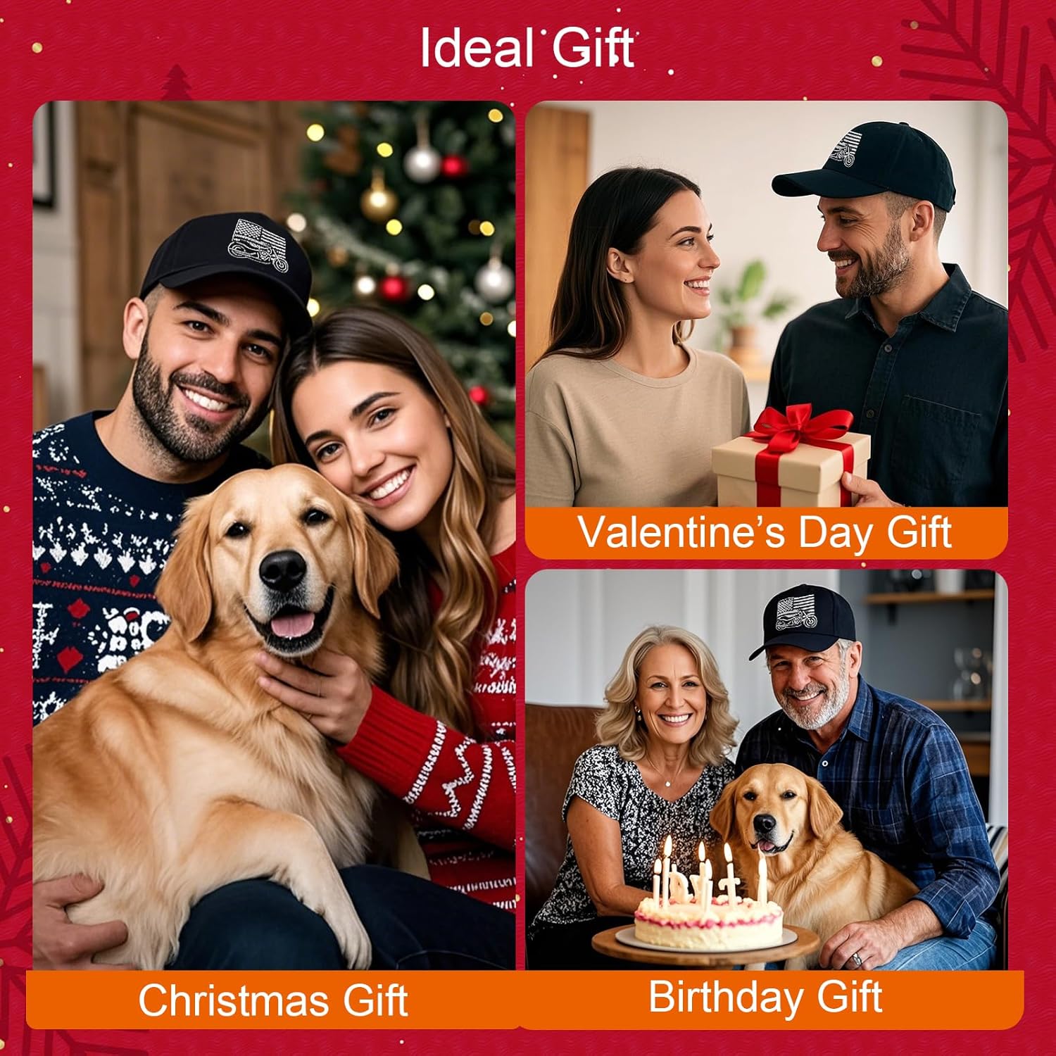 Motorcycle Hat Adjustable Size Patriotic Baseball Cap Motorcycle Gifts for Men Bike Meets or Casual Outings - Image 6