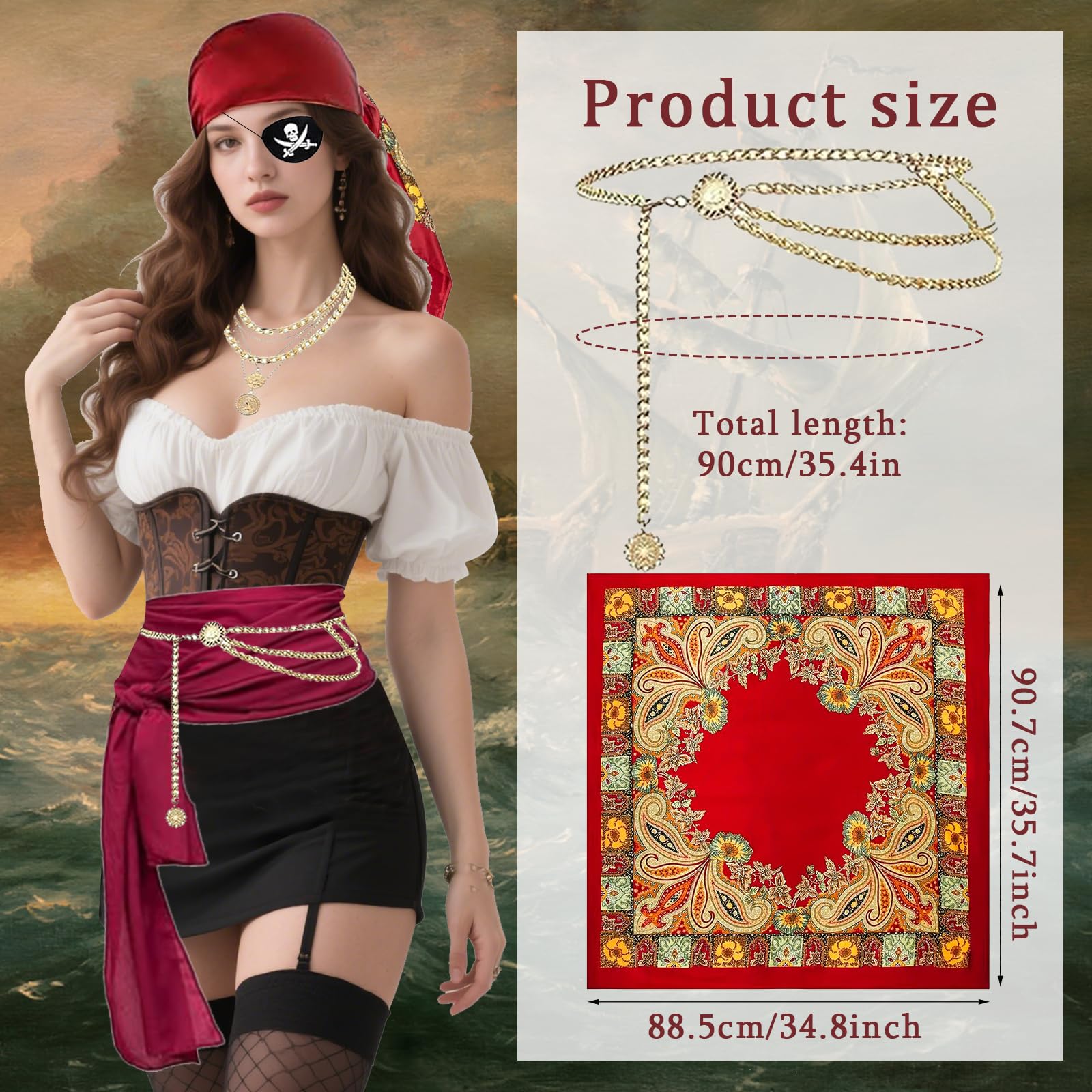 NVTEGR 5 Pcs Pirate Accessories Women - Image 2