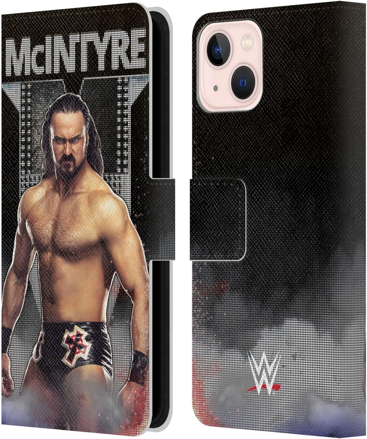 Head Case Designs Officially Licensed WWE LED Image Drew McIntyre Leather Wallet Case Compatible with Apple iPhone 13