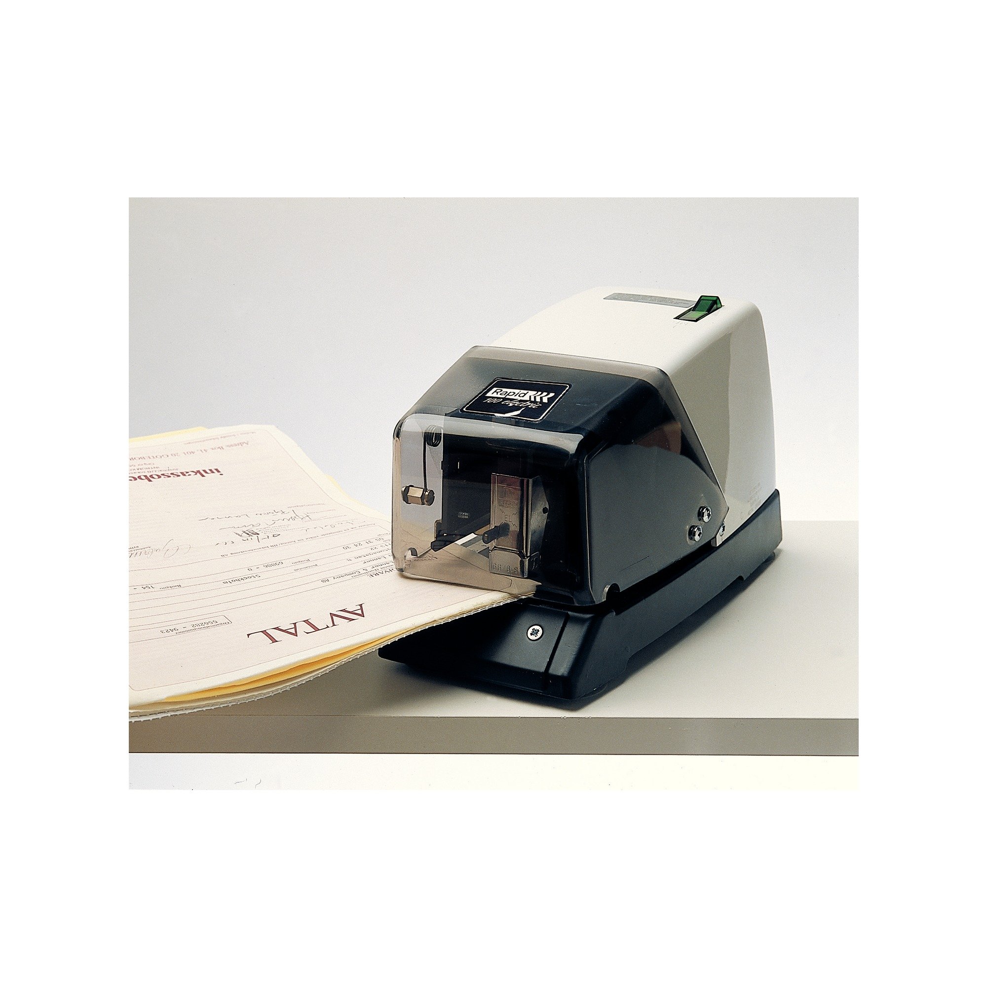 Rapid Agrafeuse Électrique 100E, 50 feuilles, Métal, Utilisation Professionnelle, Blanc/Noir, 10801932