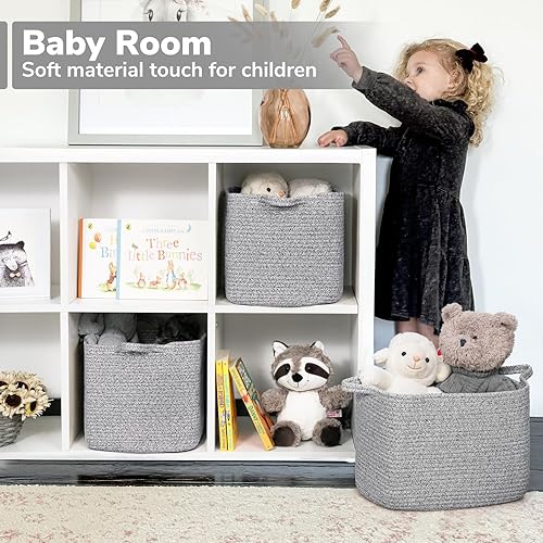 Miniatura 9 de INDRESSME Cesta negra para zapatos de entrada, cesta de cuerda para ropa, toallas, cesta de lavandería pequeña, cesta de estante para baño, 13 x 10