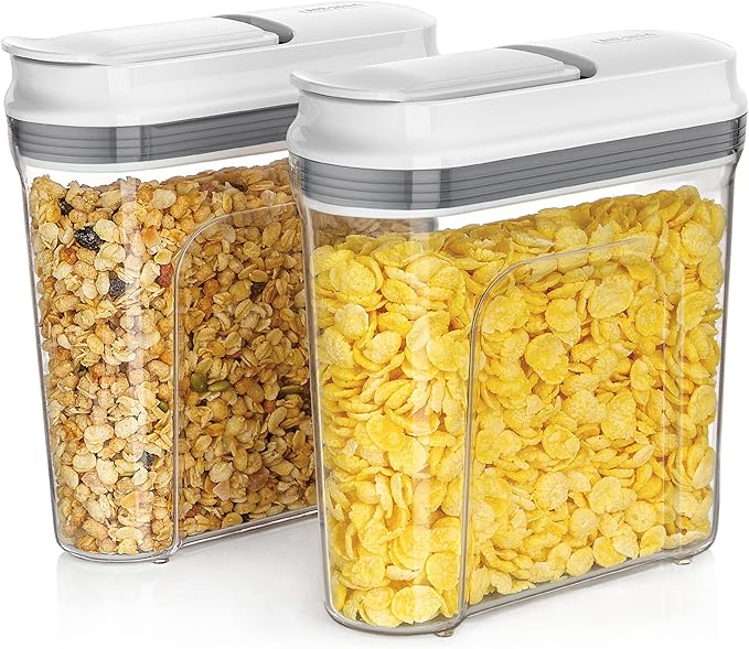MR.SIGA 2 Pack Airtight Cereal Dispenser Set, Cereal Containers Storage