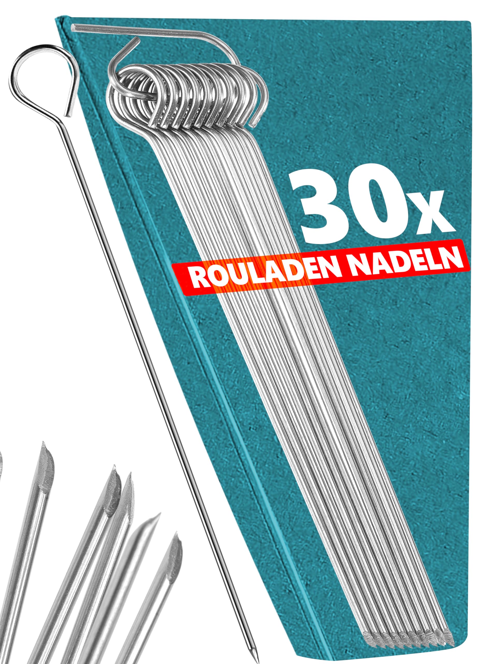 Menz Rouladennadeln Edelstahl rostfrei, 30 Stück