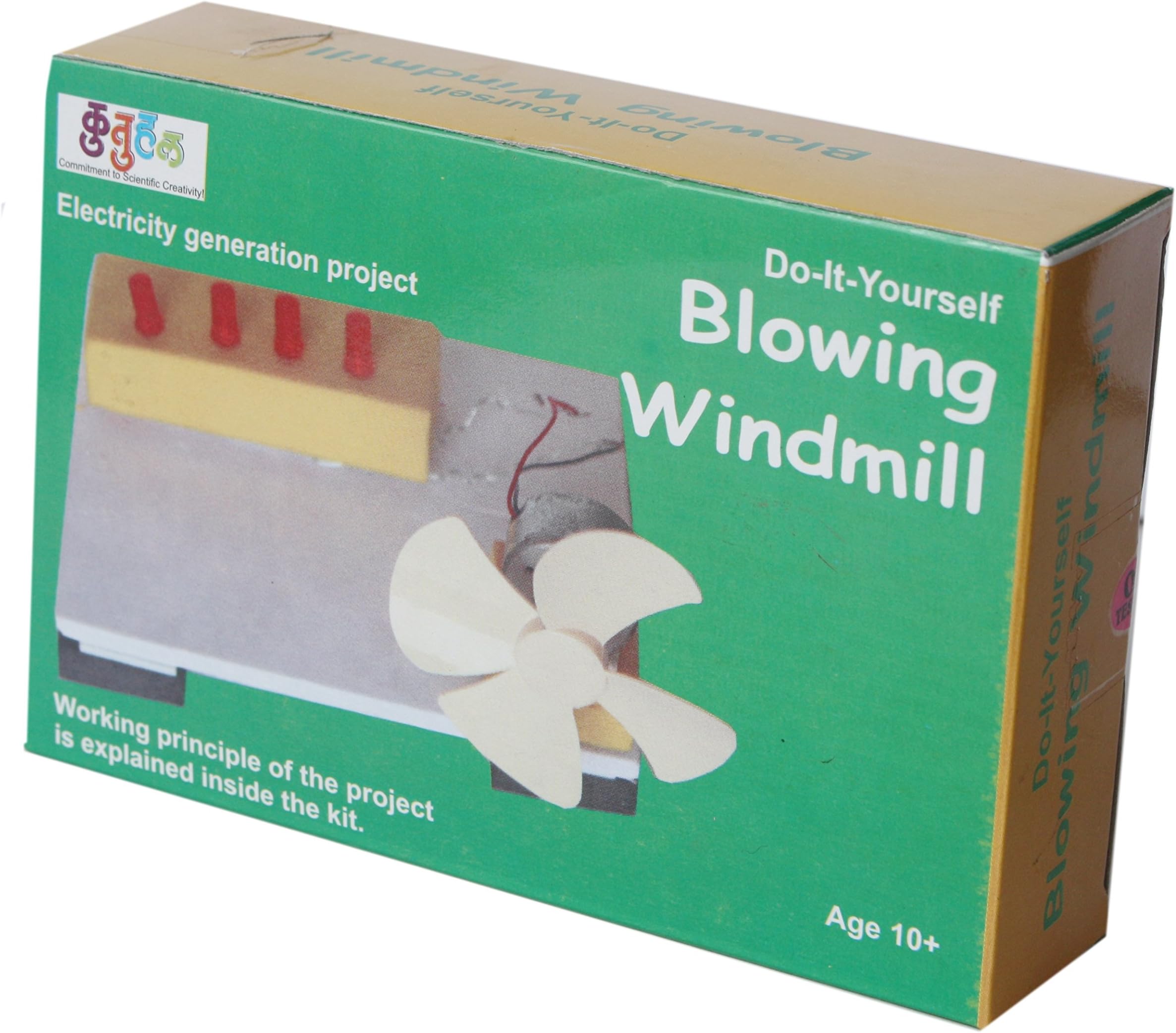 KUTUHAL Blowing Windmill Making Kit. Do It Yourself. School Science Project - Multicolor