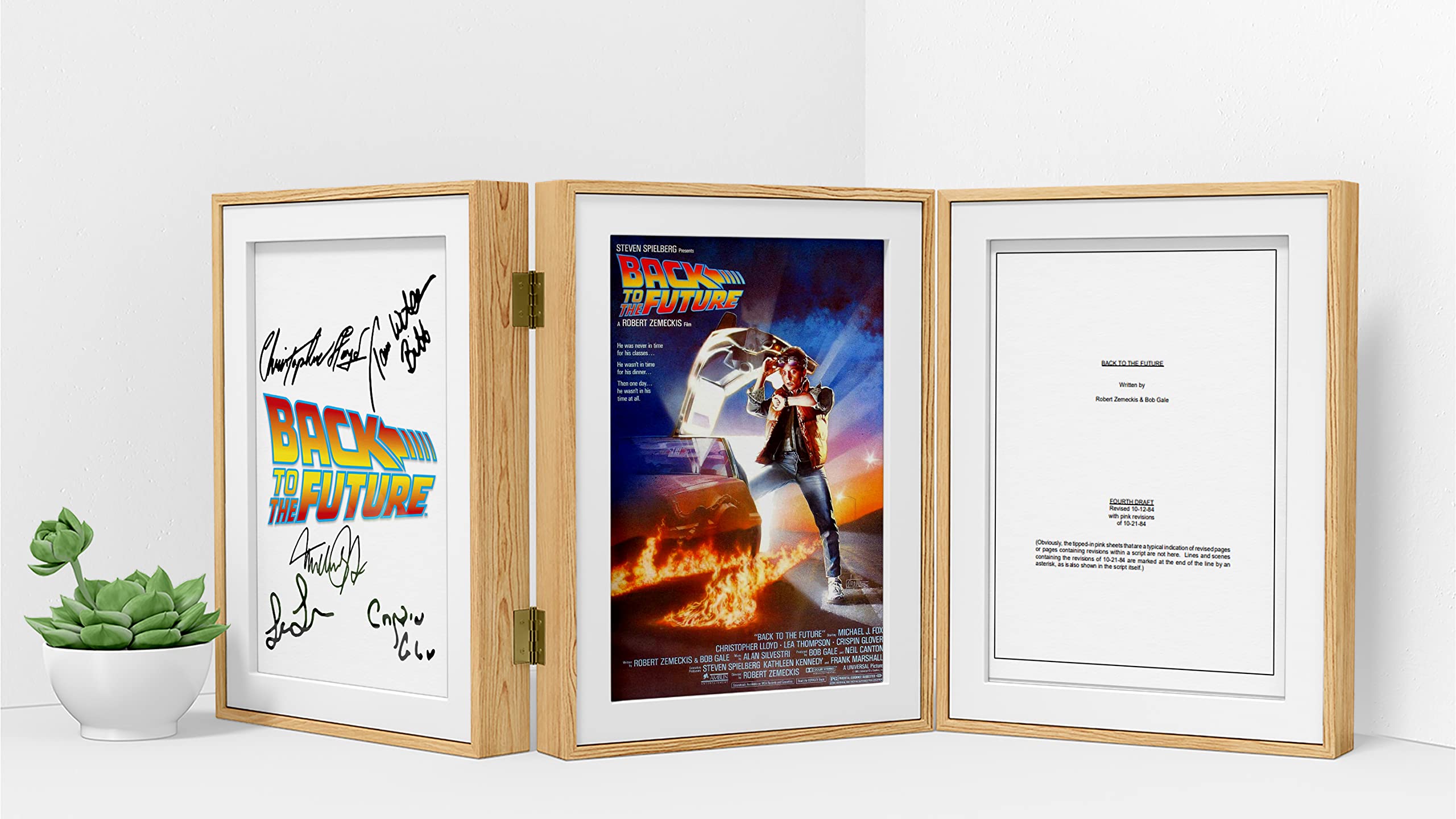 Back To The Future Script - Screenplay with Poster and Autographed Signed Print - Signed Movie merchandise gift
