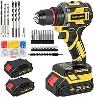 KELNOW 21V Brushless Cordless Drill Set: 575in-lbs Torque, Dual 2.0Ah Batteries, 3/8" Metal Chuck, 87PCS Kit for DIY Home Repair