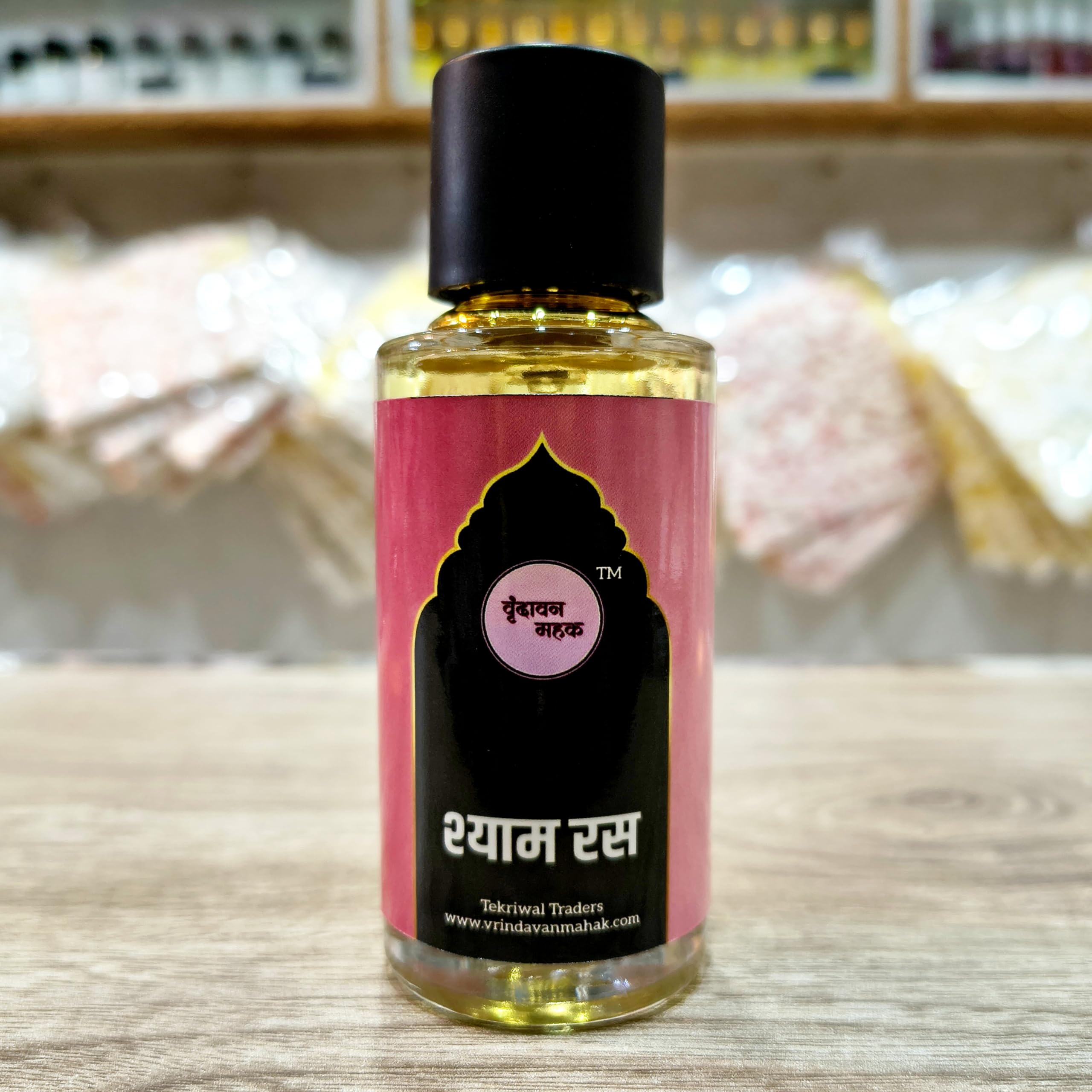Shyam Ras Perfume by Vrindavan Mahak | Spiritual Fragrance of Sandal, Rose, Amber, White Musk, Woods & Kesar | Sweet Soft Scent | Long-Lasting 50 ML Perfume from Vrindavan-image-37