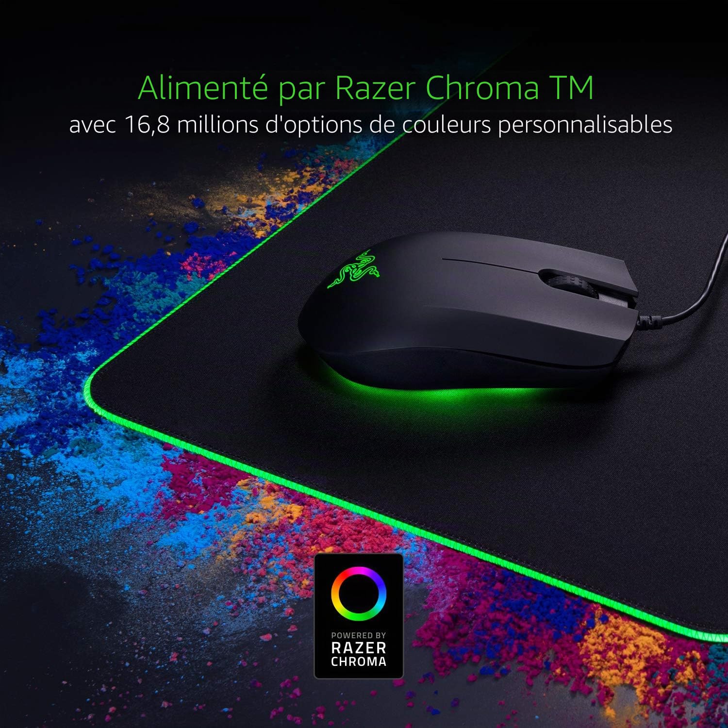 Razer Goliathus Extended Chroma - Tapis de Souris Gaming XXL et Doux avec éclairage RGB (Support de câble, Surface en Tissu, Bord surpiqué, Optimisé pour Toutes Les Souris) Noir