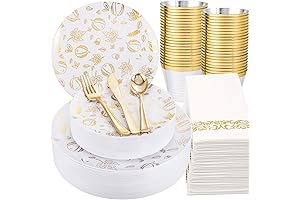 LIYH Disposable Thanksgiving Dinnerware Set: A Golden Feast for the Holidays