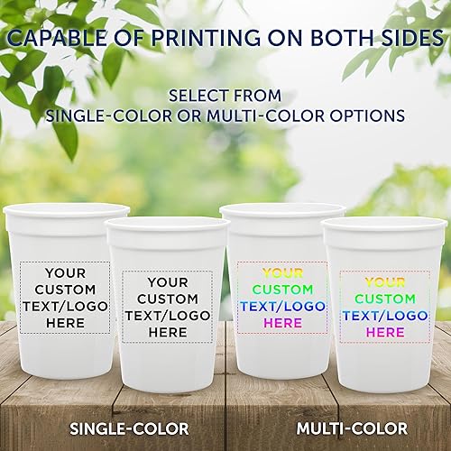 Miniatura 6 de Vasos de plástico desechables personalizados de 12 onzas. Juego de 10, paquete personalizado a granel, perfecto para verano, eventos deportivos,