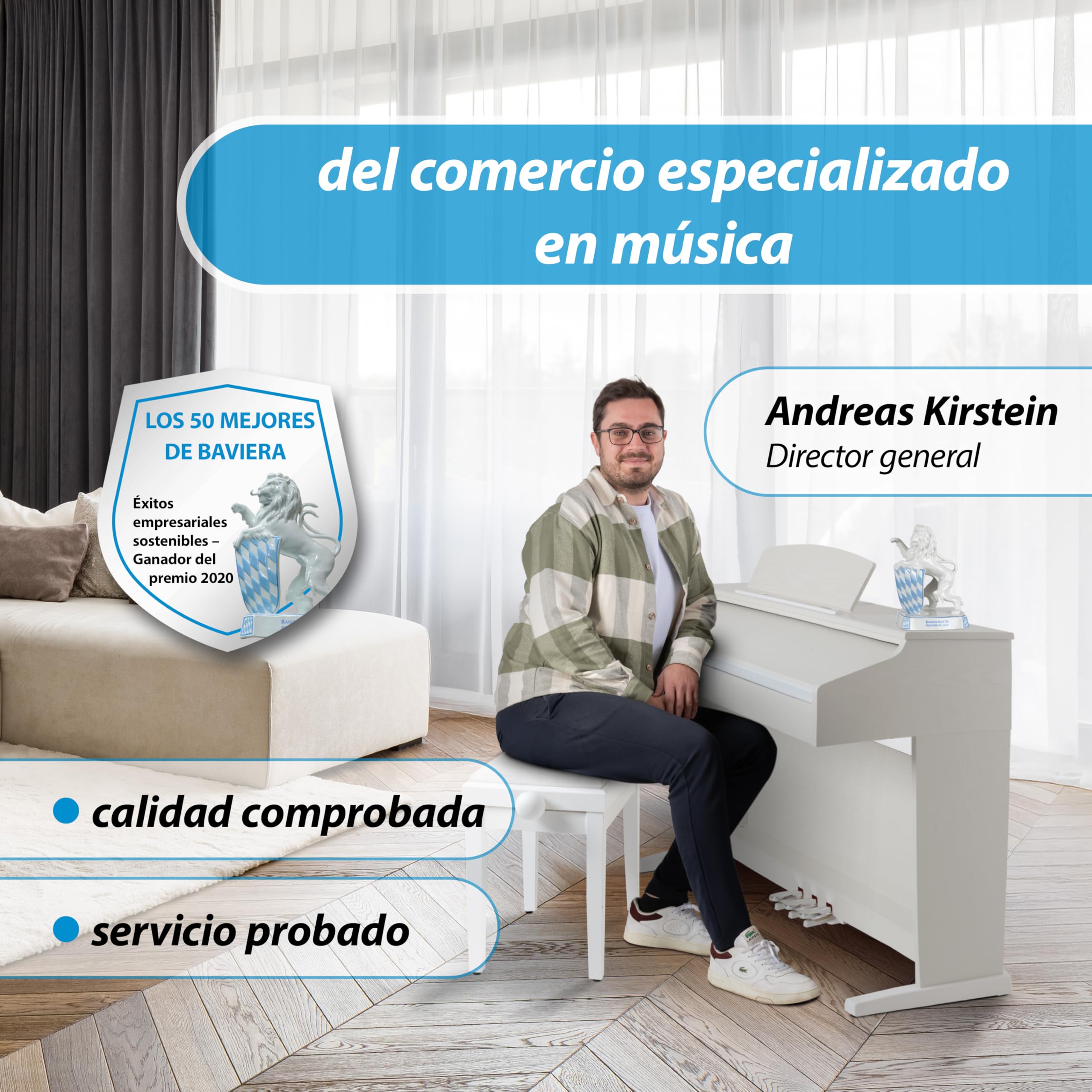 Classic Cantabile DP-50 Piano digital 88 teclas con mecanica martillo - Teclado electronico USB/MIDI local, 32 polifonía, 14 voces y funcion Twin-Piano - Organo musical para ninos - Blanco mate