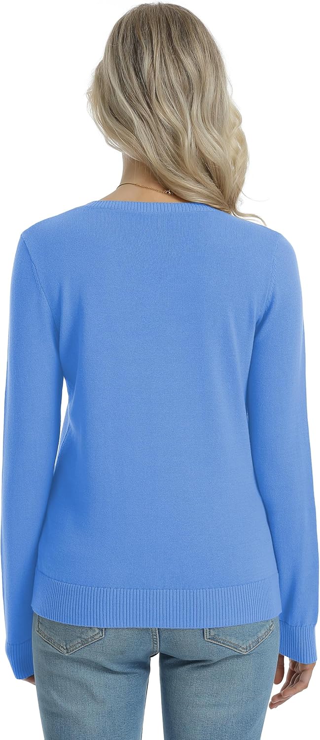 QUALFORT Women's 100% Cotton Sweater Midweight Long Sleeve Soft Knit Pullover Sweater 2026 Fall Winter Tops - Image 4