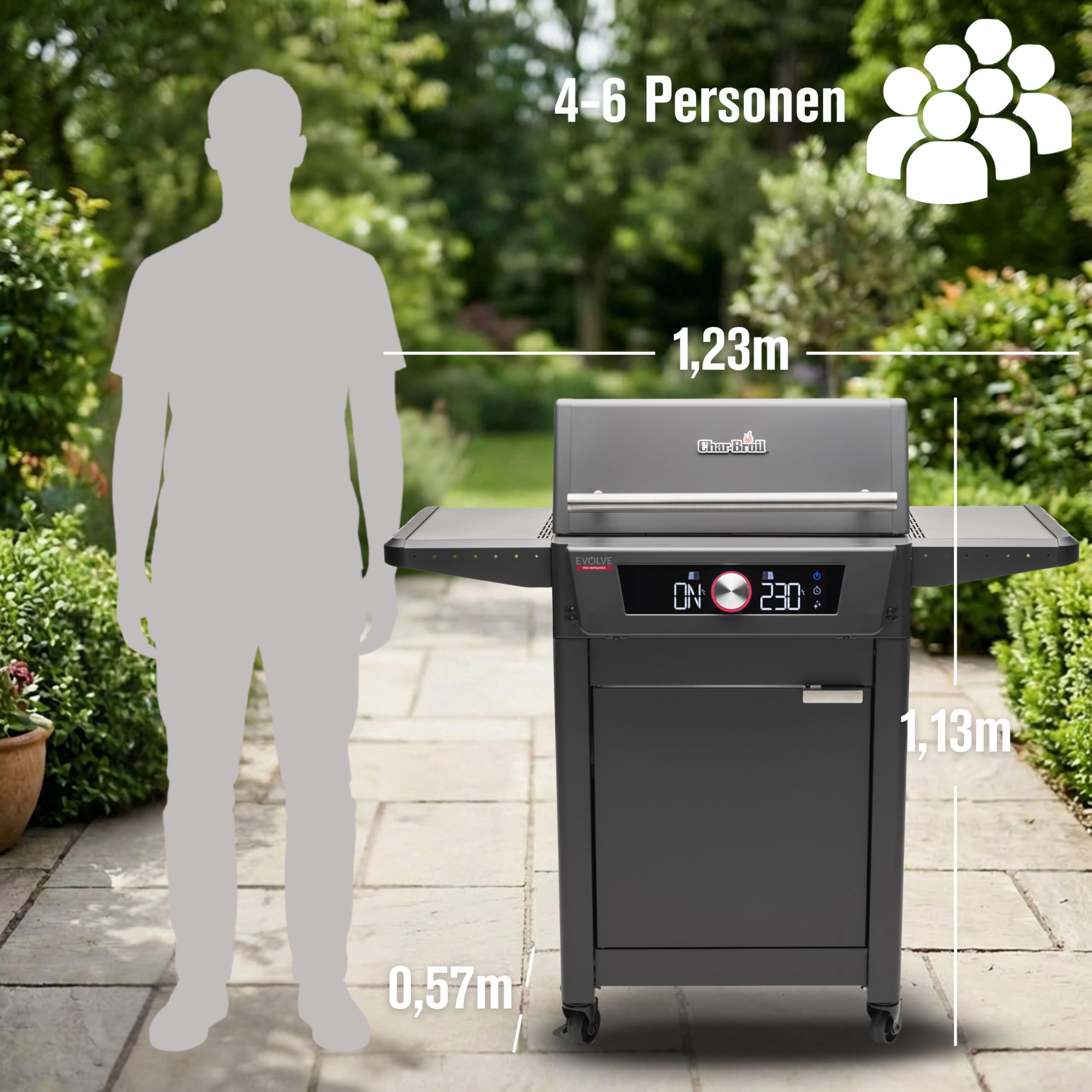 Char-Broil EVOLVE Electric Elektrogrill | 90°C-370°C, App Control, 2 Zonen, Kerntemperaturfühler