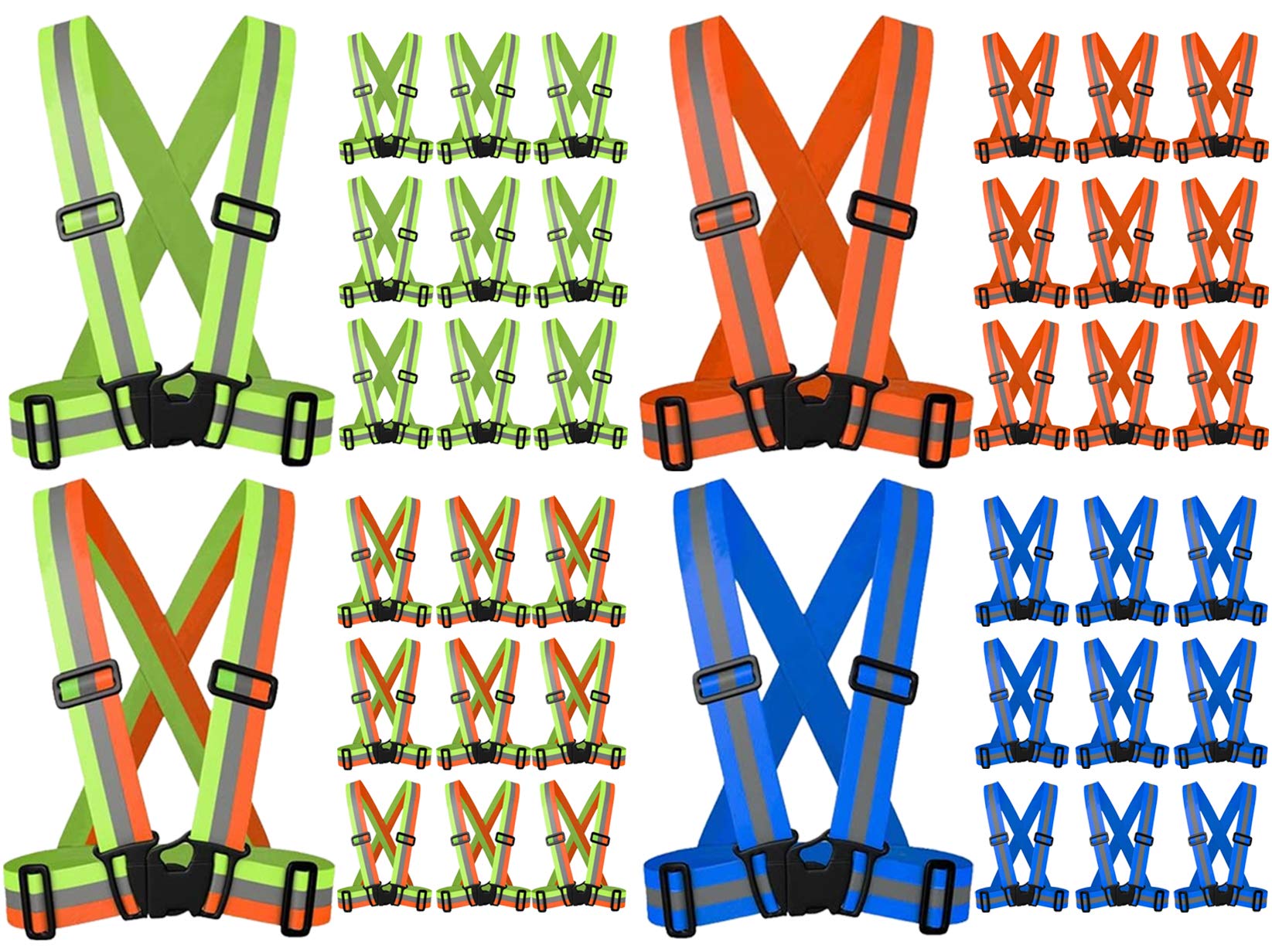 LOVETRENDSReflective Hi Vis Safety Vest x10 | Lightweight, Adjustable & Elastic High Visibility Clothing for Running, Jogging, Walking, Cycling | Adjustable to fit over Outdoor Clothing