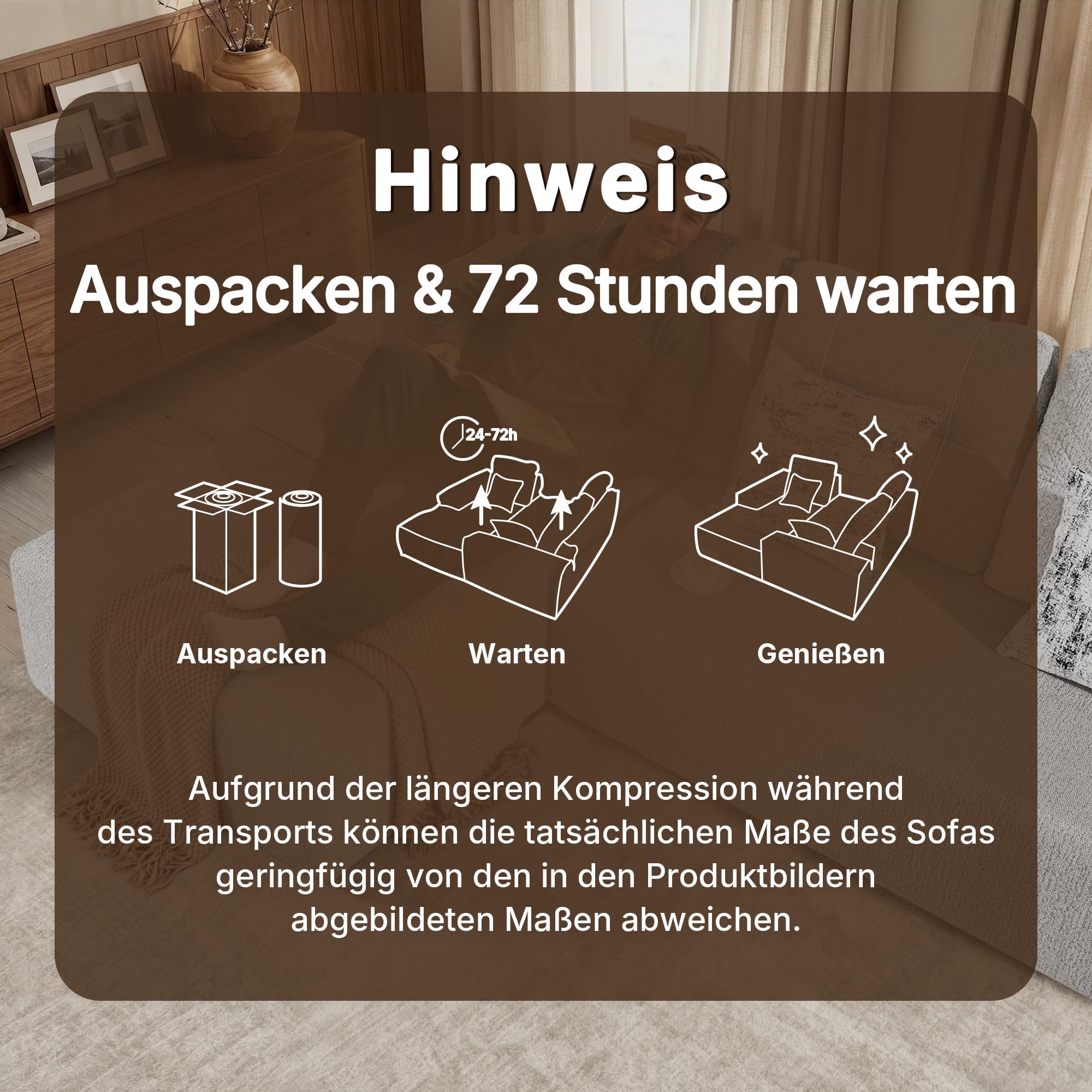 L-Form Modulares Schlafsofa 267cm Breit, Ecksofa Schlafcouch, Grau