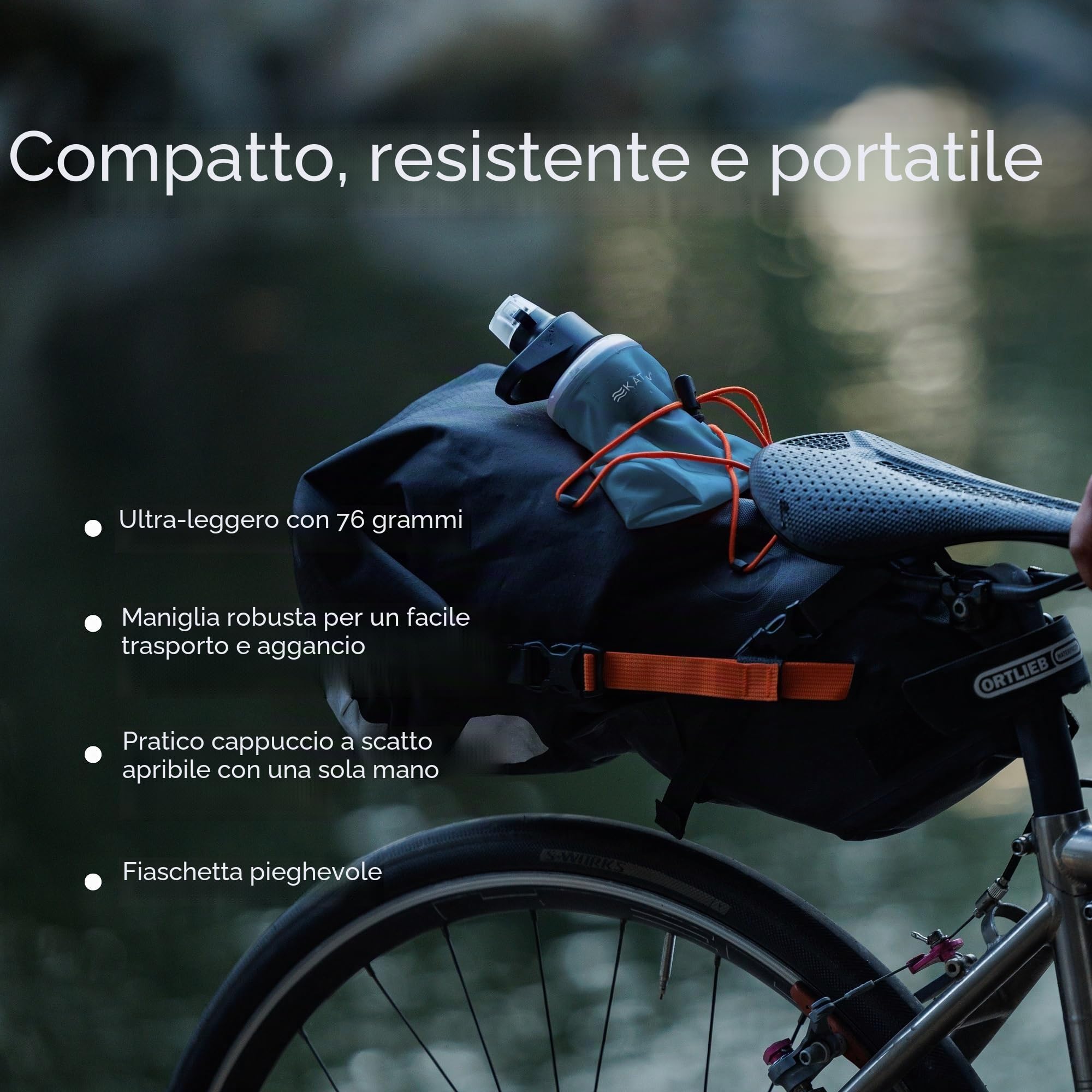 Katadyn BeFree AC 1,0L blu ardesia – Filtro dell'acqua ultraleggero per attività all'aperto, campeggio e avventura, con filtro ai carboni attivi & membrana EZ-Clean ™ – Acqua potabile pulita sempre e
