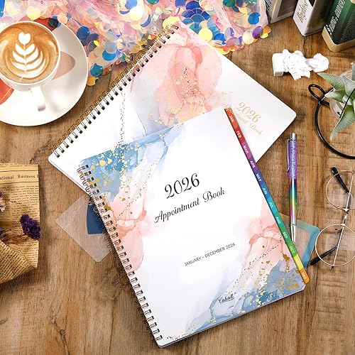 Miniatura 8 de Agenda diaria 2025 de cubierta flexible, planificador por hora de 8 x 10 pulgadas, libro de citas semanales de 12 meses