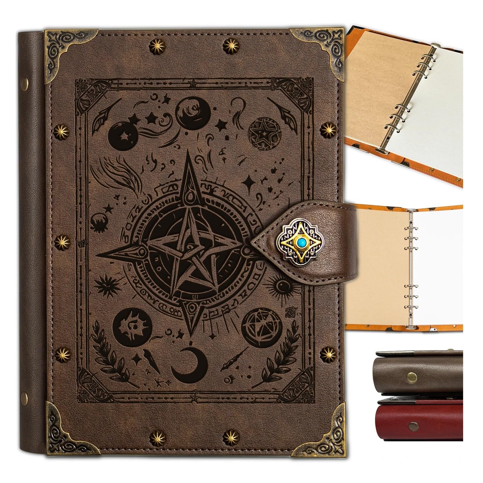 Diario De Viaje Cuaderno Cuaderno de Diario Carpeta A5 única de 400 páginas for Hojas en Blanco Cuaderno Vintage for Mujeres y Hombres para Hombres Y Mujeres(Color8)