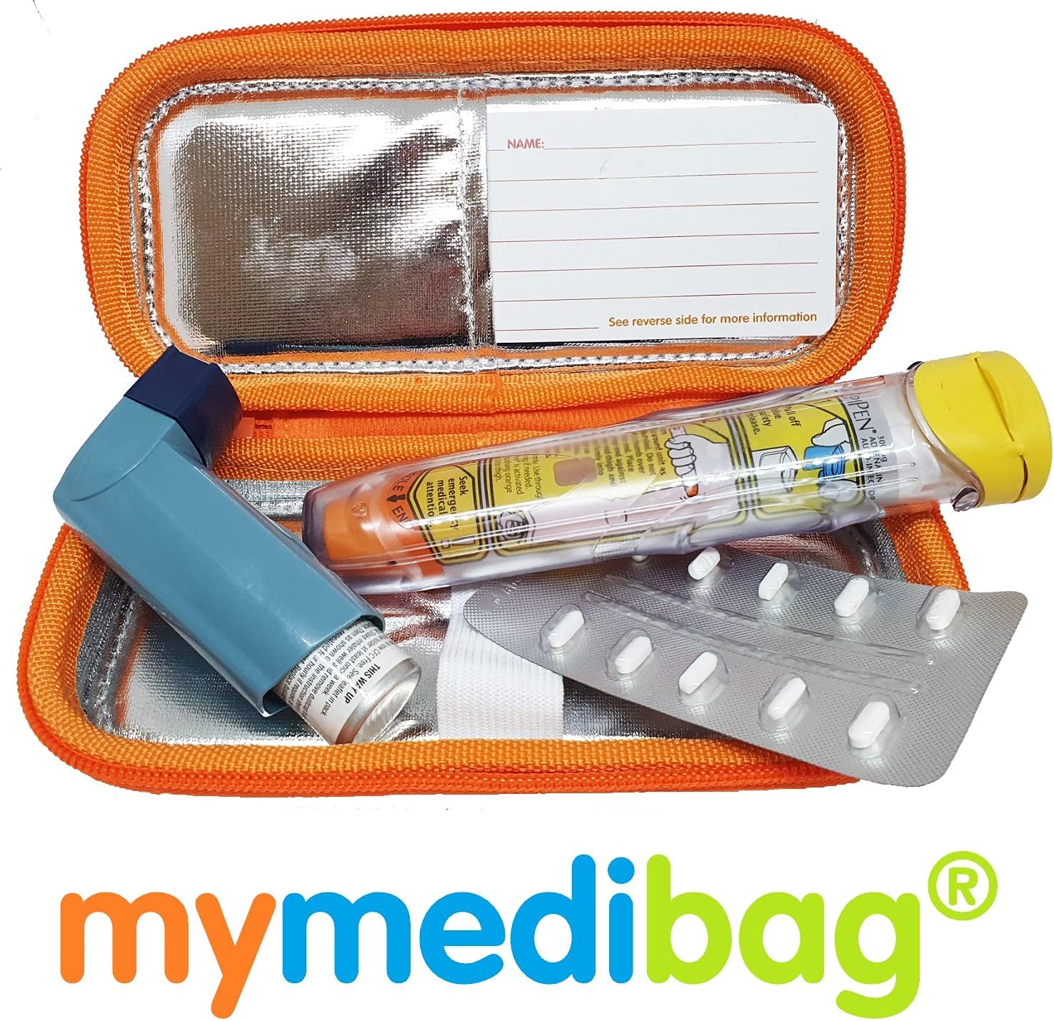 Double Epipen Carry Case - Hardcase Insulated Medication Bag - Bright Orange Epipen Holder, Highly Visible and Noticeable Medical Case for Emergencies
