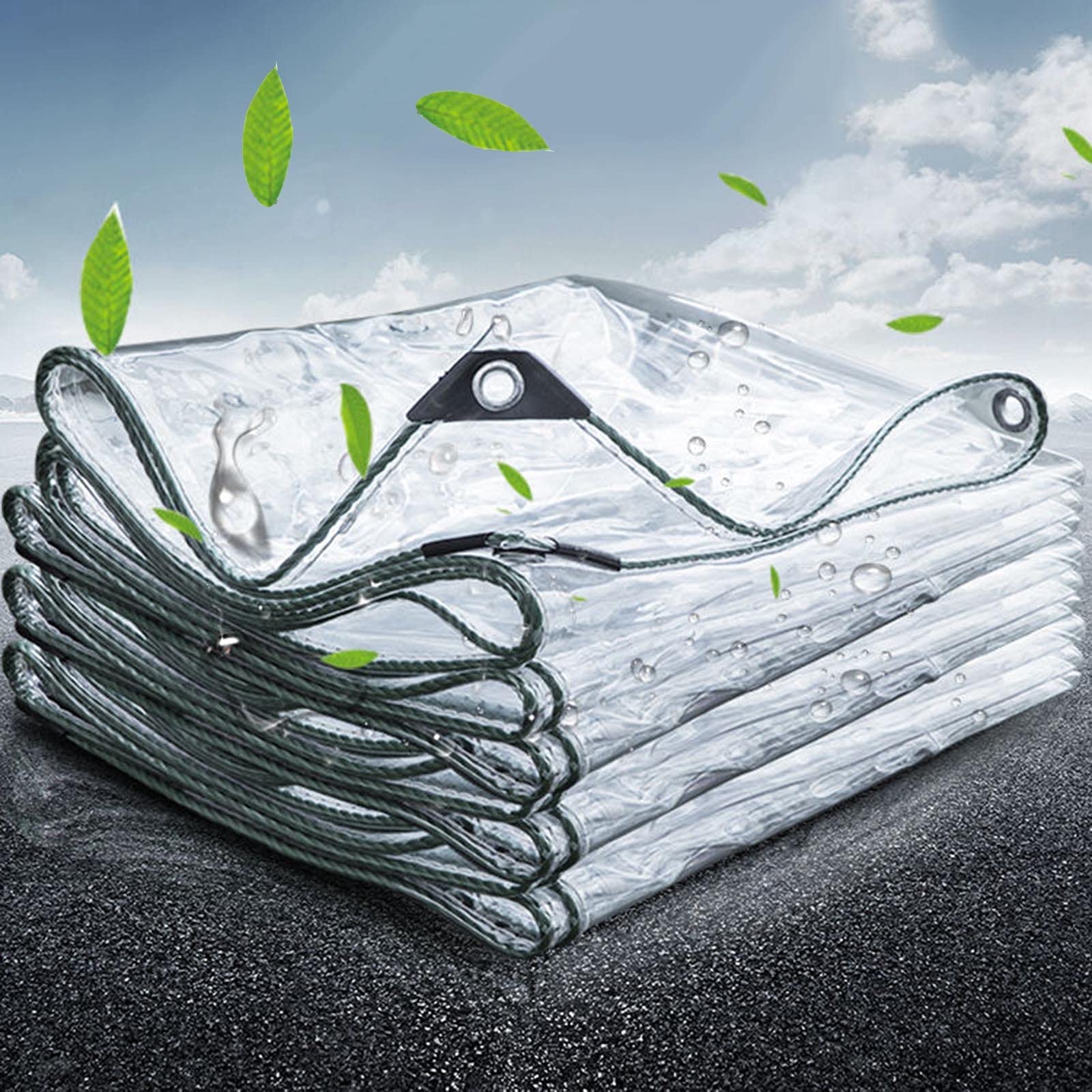 Bâche Transparente 0.39Mm Bâche Claire En Pvc Imperméable À L'Eau