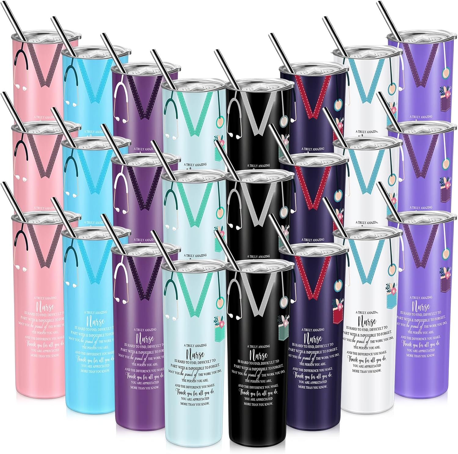 Sabary 24 Set Nurse Gifts 2024 Nurse Week Gifts Bulk 20 oz
