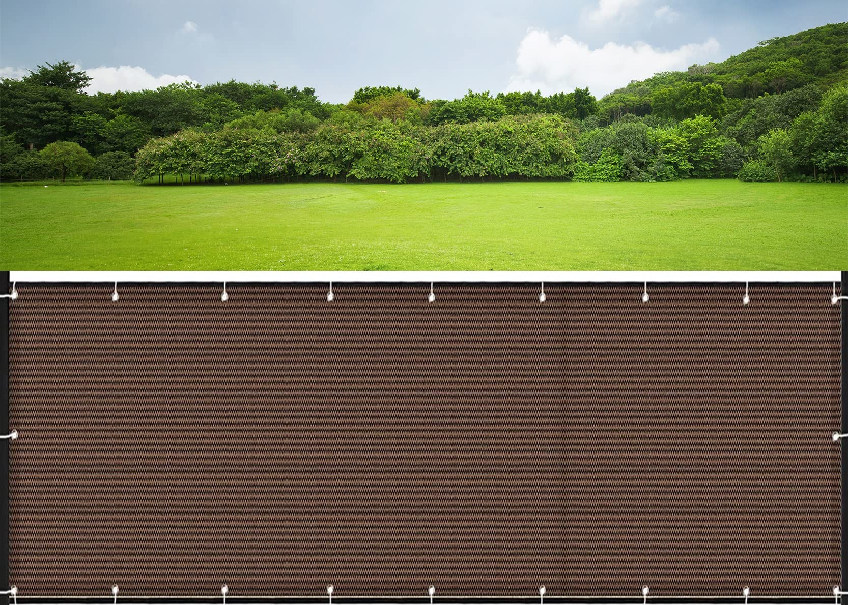 Brise vent terrasse filet d'ombrage marron traité anti-UV avec œillets de fixation