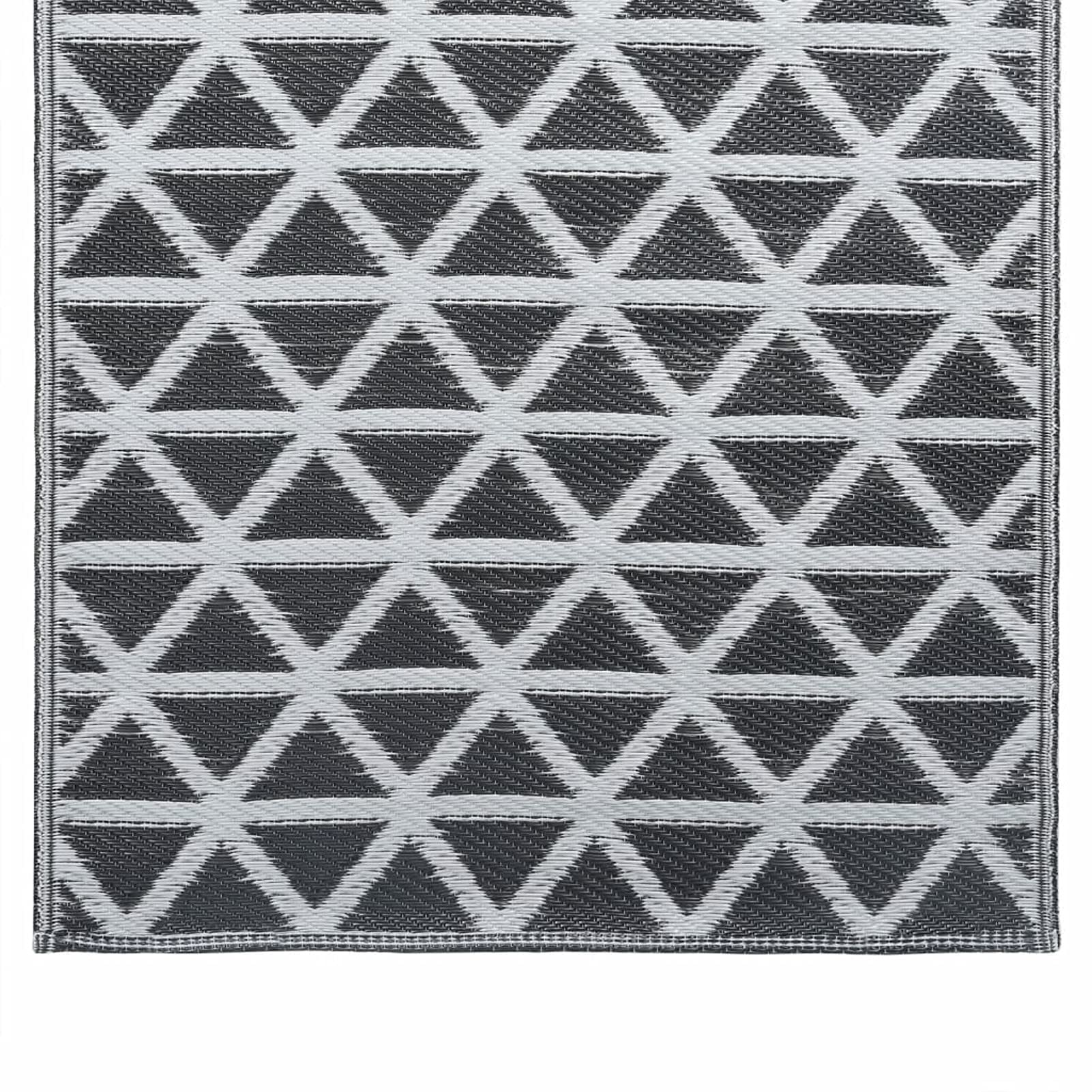 Tappeto da Esterni Nero 160x230 cm in PP,Tappeto per Esterno Balcone Terrazza Tappeto Cucina