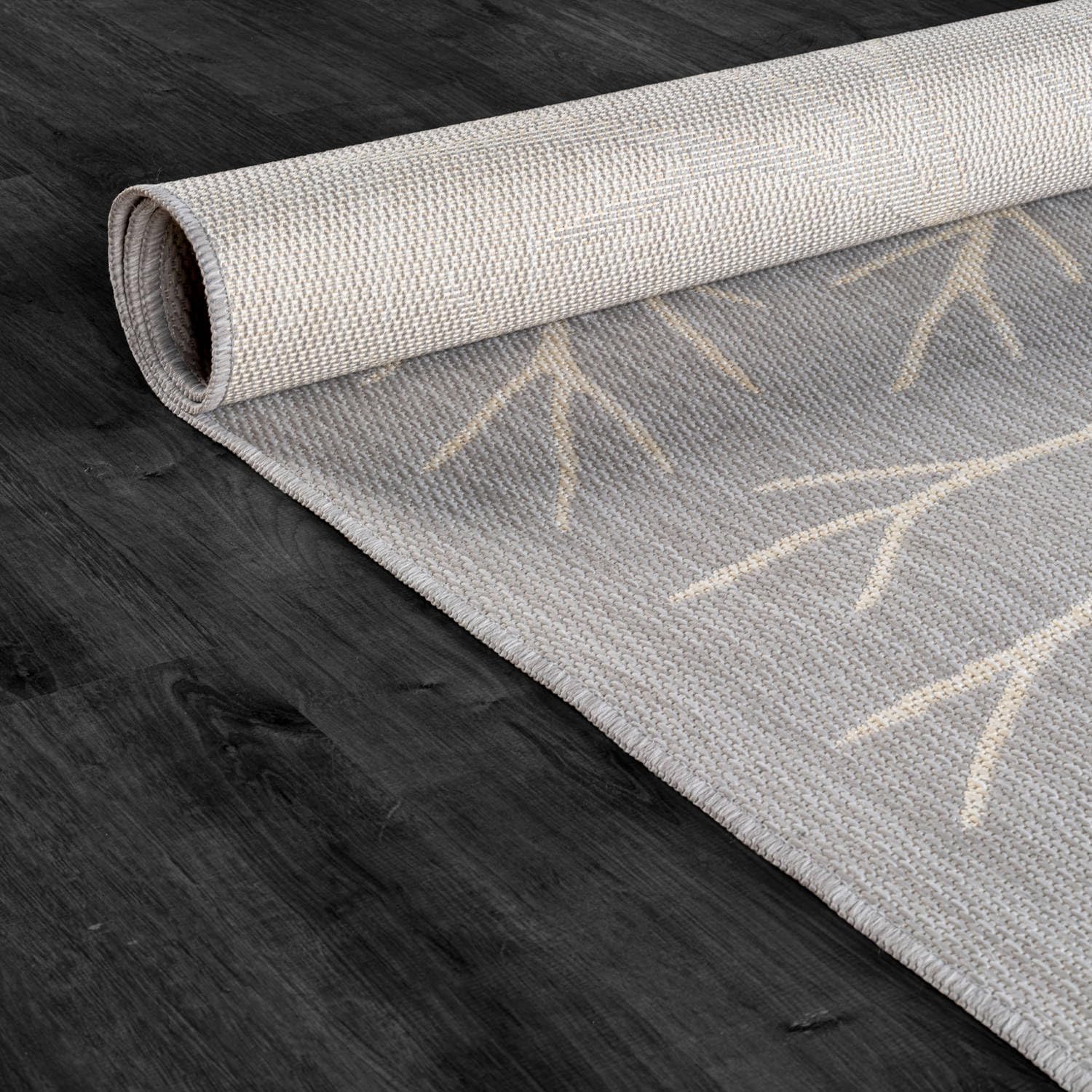Washable Indoor Outdoor Rug 5x7 Modern Area Rugs Branch Pattern Non Shedding Waterproof Easy Clean Patio Deck Porch Living Room Bedroom Garden RV (5 X 7 Gray)